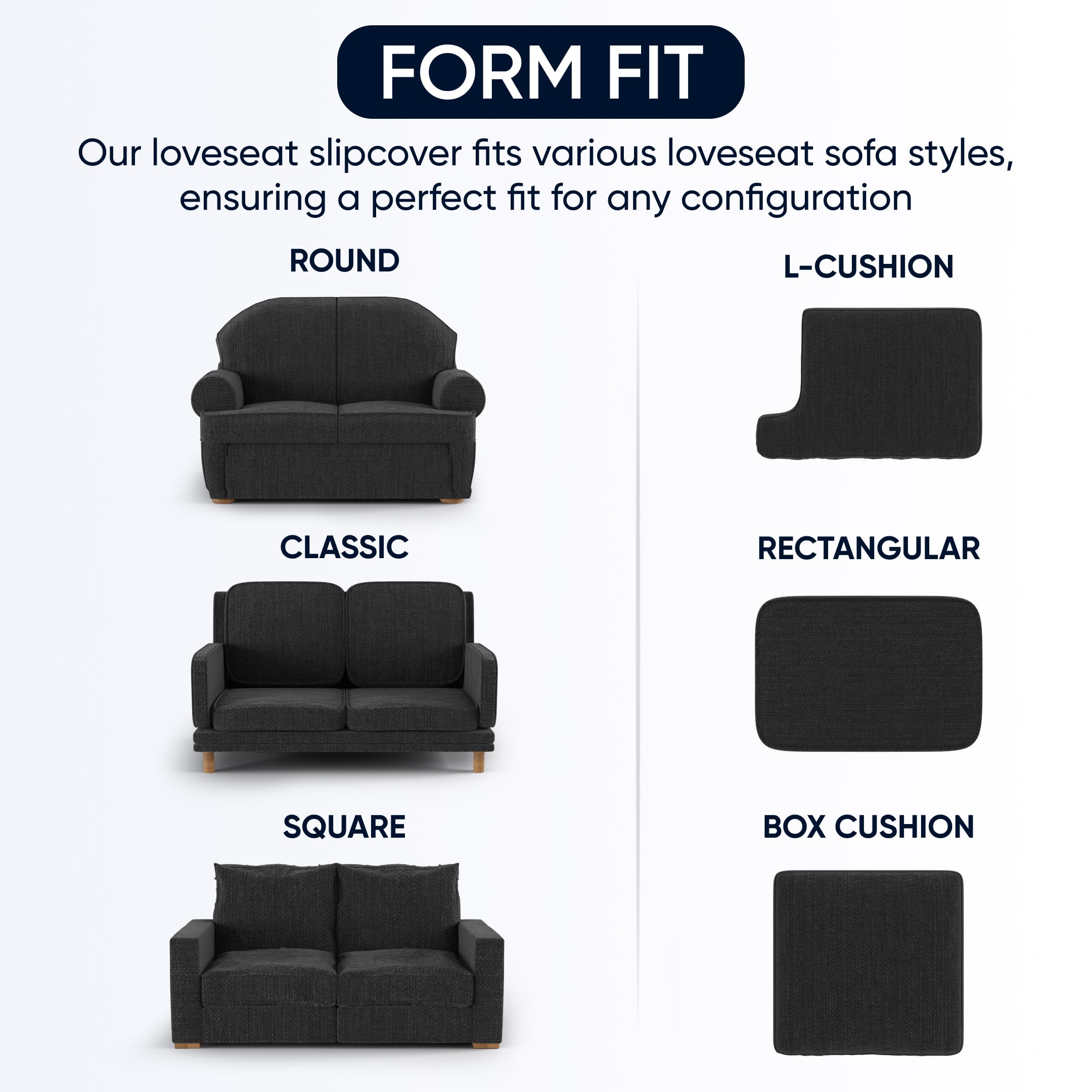 PAULATO BY GA.I.CO Stretch Velvet Loveseat Slipcover - Oversized Chair & Sofa Cover - Pet-Friendly Couch Protector - Shiny Velvet Slipcover for Living Room Furniture - Blue Goffrato Design - Perfect for Home Decor & Pet Owners