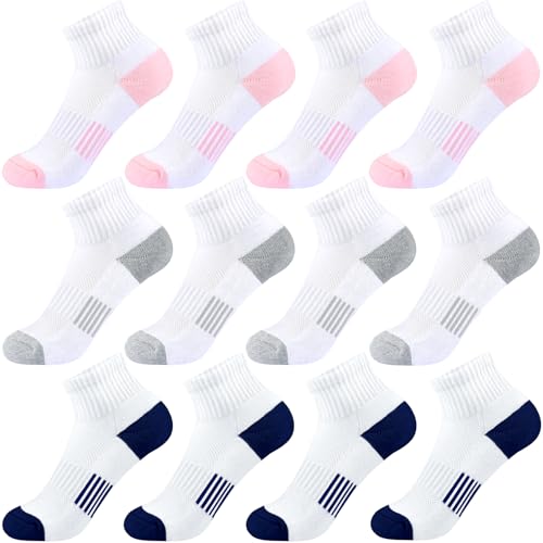 12 Pairs, 4grey+4navy+4pink