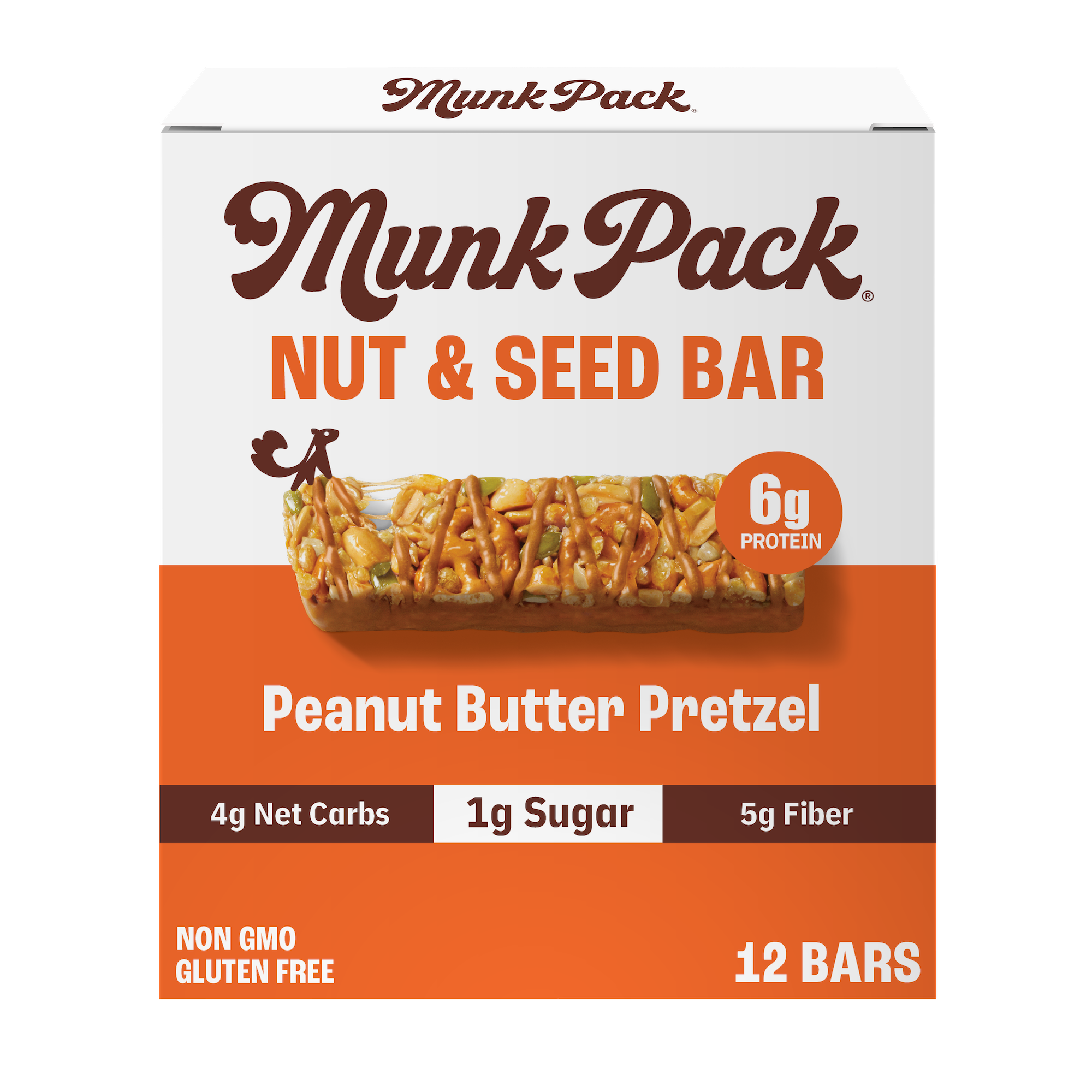 Crunchy Peanut Butter Pretzel Nut & Seed Bar - 12 Pack | High Protein Snack for Hiking, Travel & On-the-Go Energy Boost