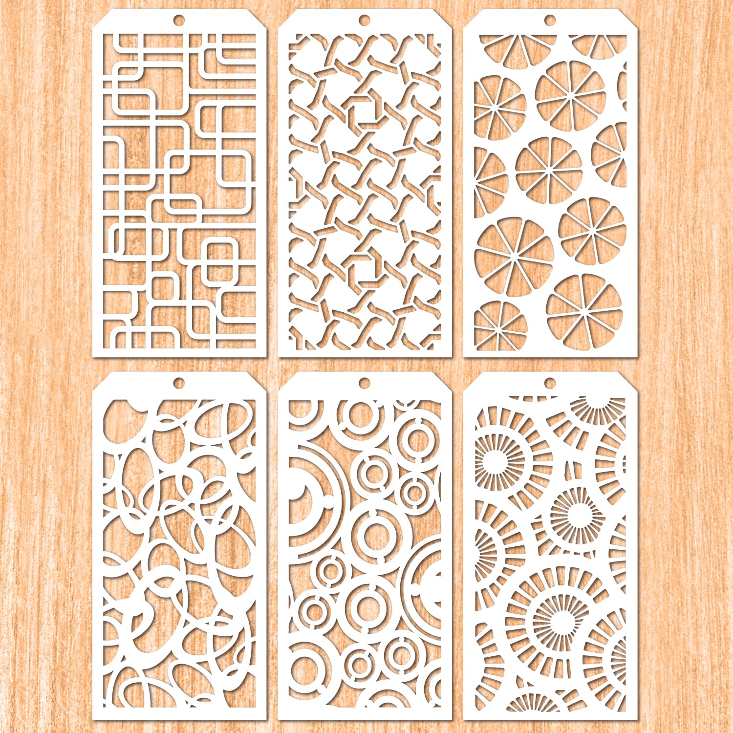 6-Piece DIY Decorative Stencil Templates for Scrapbooking, Painting on Walls, Furniture & Crafts - Perfect for Cookie, Tile, Wall, Floor Decor, Drawing & Tracing - Reusable Circle Patterns for Home Art Projects