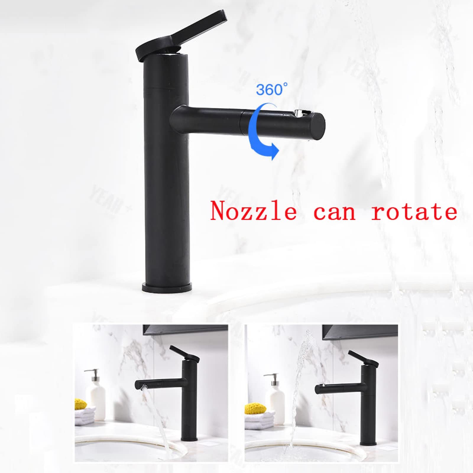 360° Rotating Brass Single Handle Pull Down Kitchen Faucet with Retractable Sprayer - Hot & Cold Water Mixer for Sink - Perfect for Modern Home Kitchen & Bathroom Renovation
