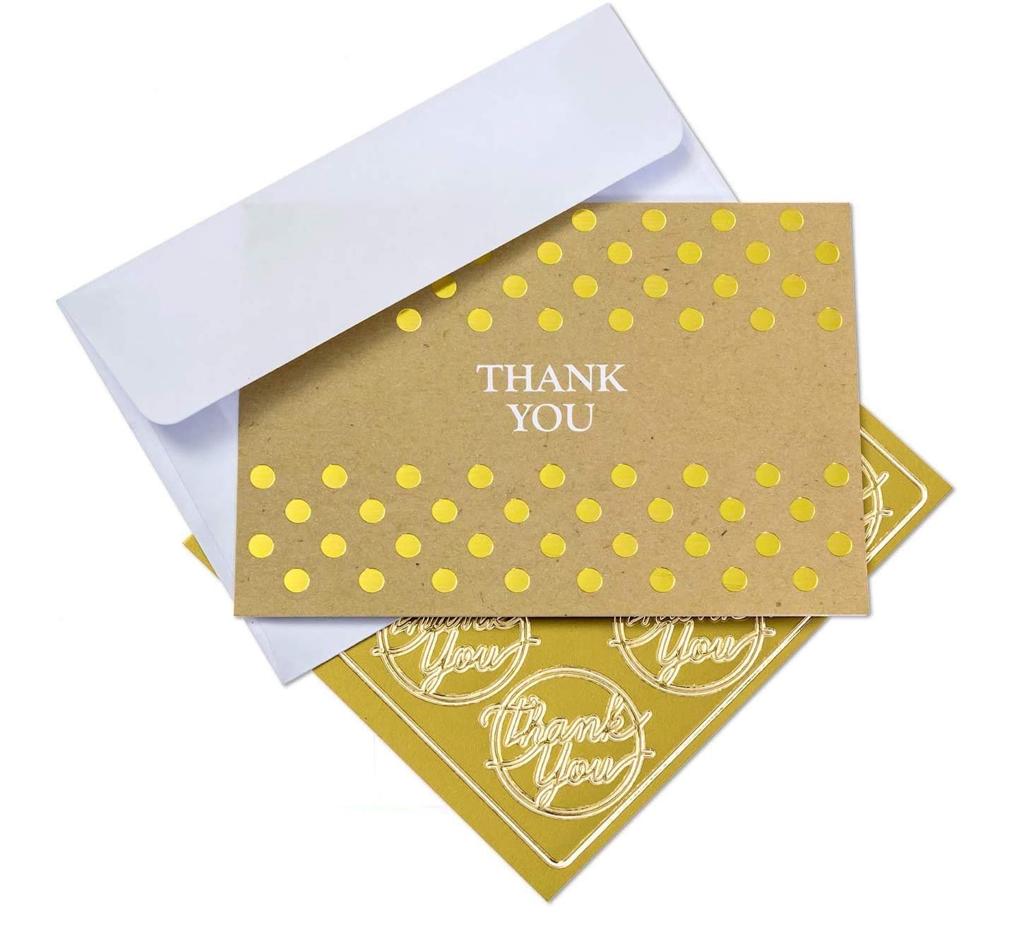 50-Pack Brown Kraft Thank You Note Cards with Envelope Stickers | Elegant Appreciation Stationery Set for Weddings, Graduations & Business Gifts | Eco-Friendly Gratitude Cards for All Occasions