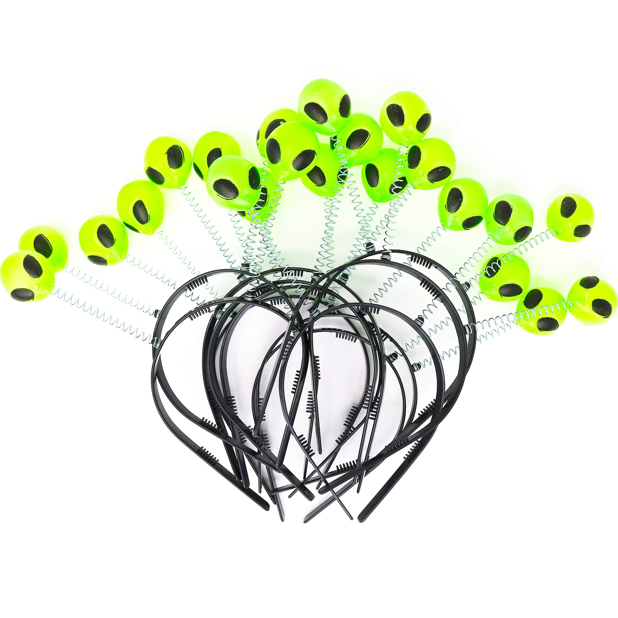 Glow in The Dark Alien Headbands for Kids - Pack of 12 Fun Party Favors - Perfect for Birthday Parties, Halloween Costumes & Rave Events