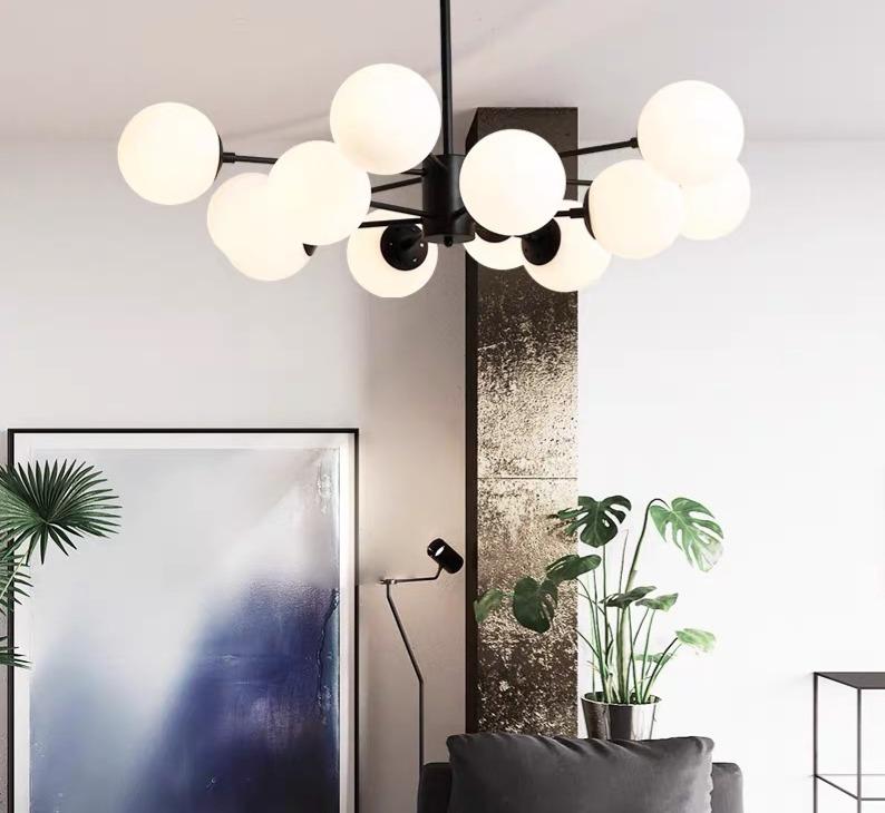 Modern Irregular Glass & Metal LED Chandelier - Unique Ball Shape Design for Dining Room, Living Room, Bedroom Lighting Decor