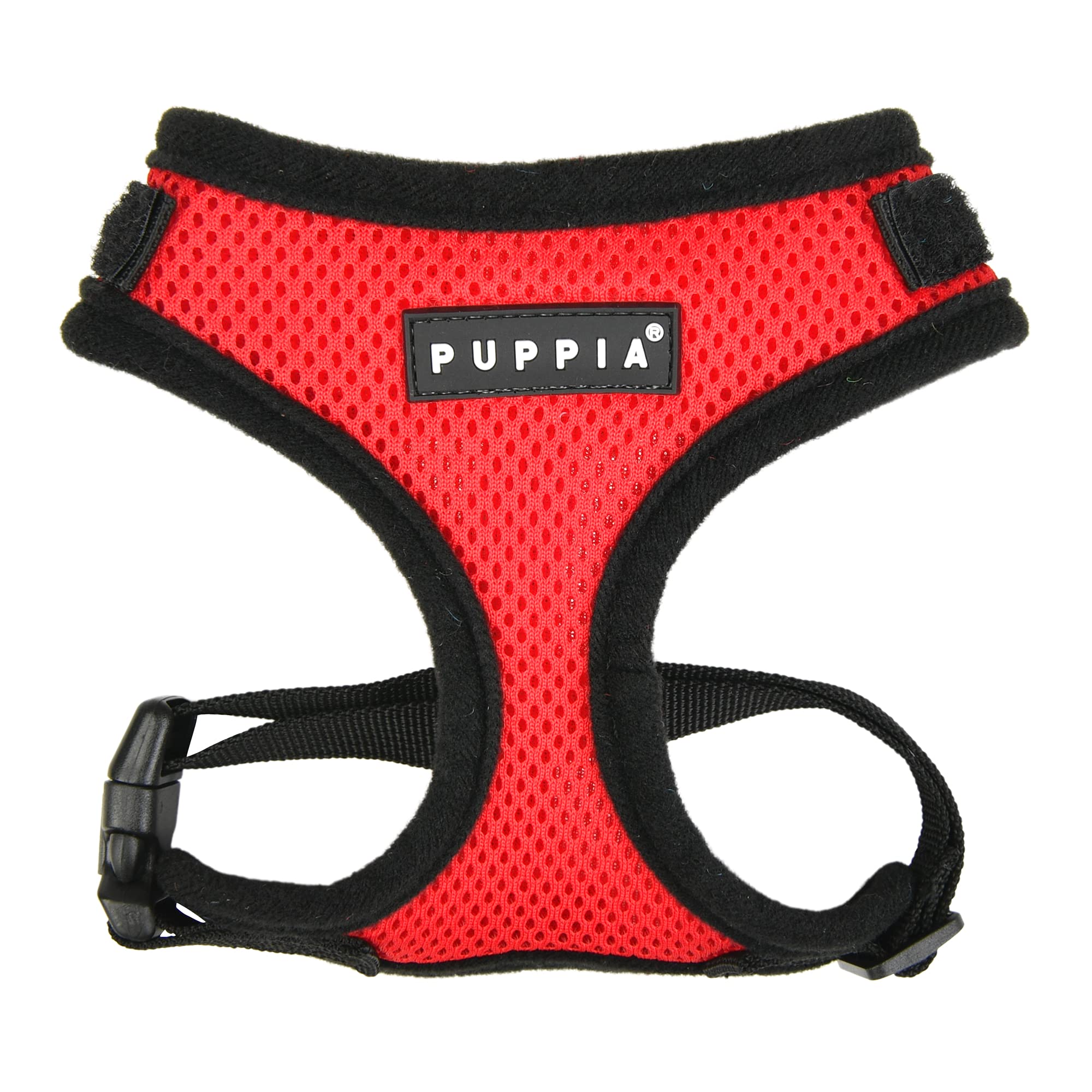 Puppia Soft Superior Dog Harness - Breathable Air Mesh No-Pull No-Choke Adjustable Vest for Small & Medium Dogs - Comfortable Walking & Training - All-Season Use - Red (Size M) - Perfect for Daily Walks, Hiking & Outdoor Adventures