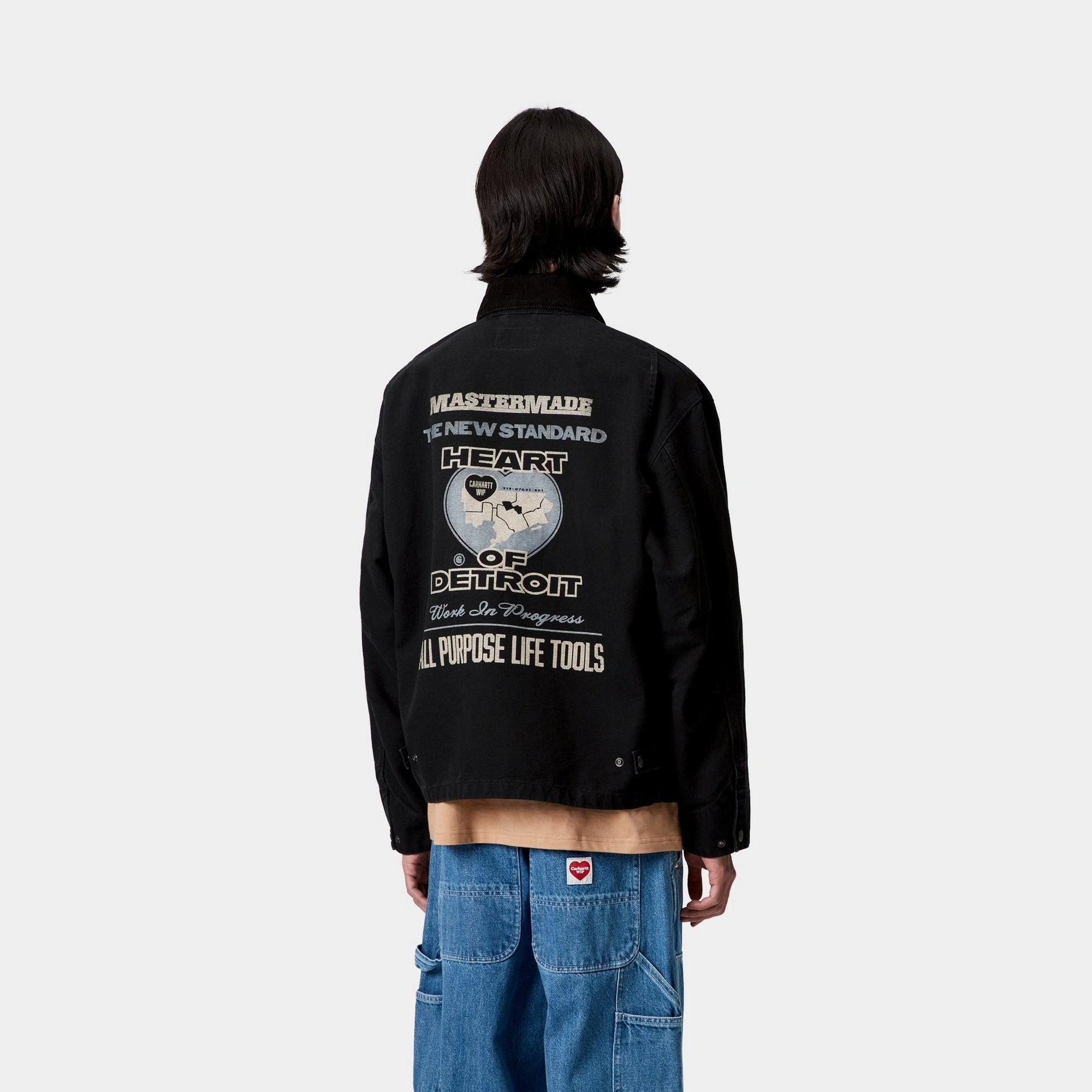 OG Arcan Graphic Jacket - Black Heavy Stone Wash Denim Jacket for Men | Streetwear Fashion, Urban Style, Casual Outerwear for Fall & Winter