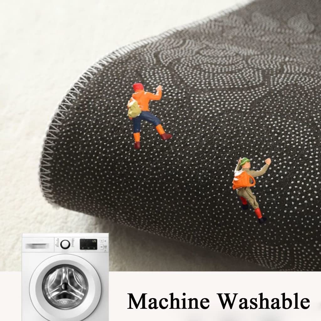Non-Slip Absorbent Bath Mat - Soft Machine Washable Wool Rug for Bathroom & Kitchen - Pet Friendly Cute Abstract Design (19.68''x31.5'') - Perfect for Bathroom Safety & Pet Comfort