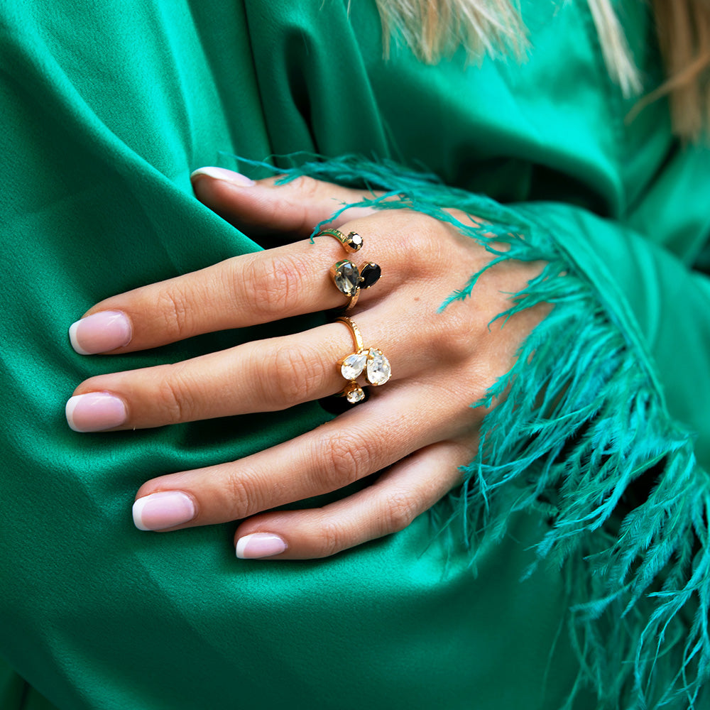 Alisia Black Combo Ring for Women - Elegant Fashion Jewelry Gift for Birthday, Anniversary & Valentine's Day