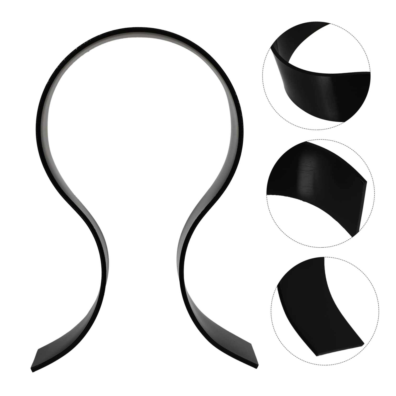 ETHZZLE Acrylic Headphone Stand - Universal Desk Organizer for Wired & Wireless Headsets, Gaming Headphones - Sleek Black Display Holder (Perfect for Office, Gaming Setup & Home Organization)