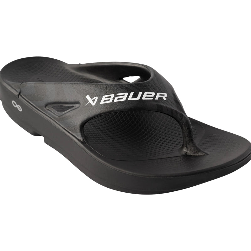 Bauer OOFOS Sport Sandals for Men & Women - Black Recovery Footwear for Running, Walking & Post-Workout Comfort - Ideal for Athletes, Travel & Everyday Wear