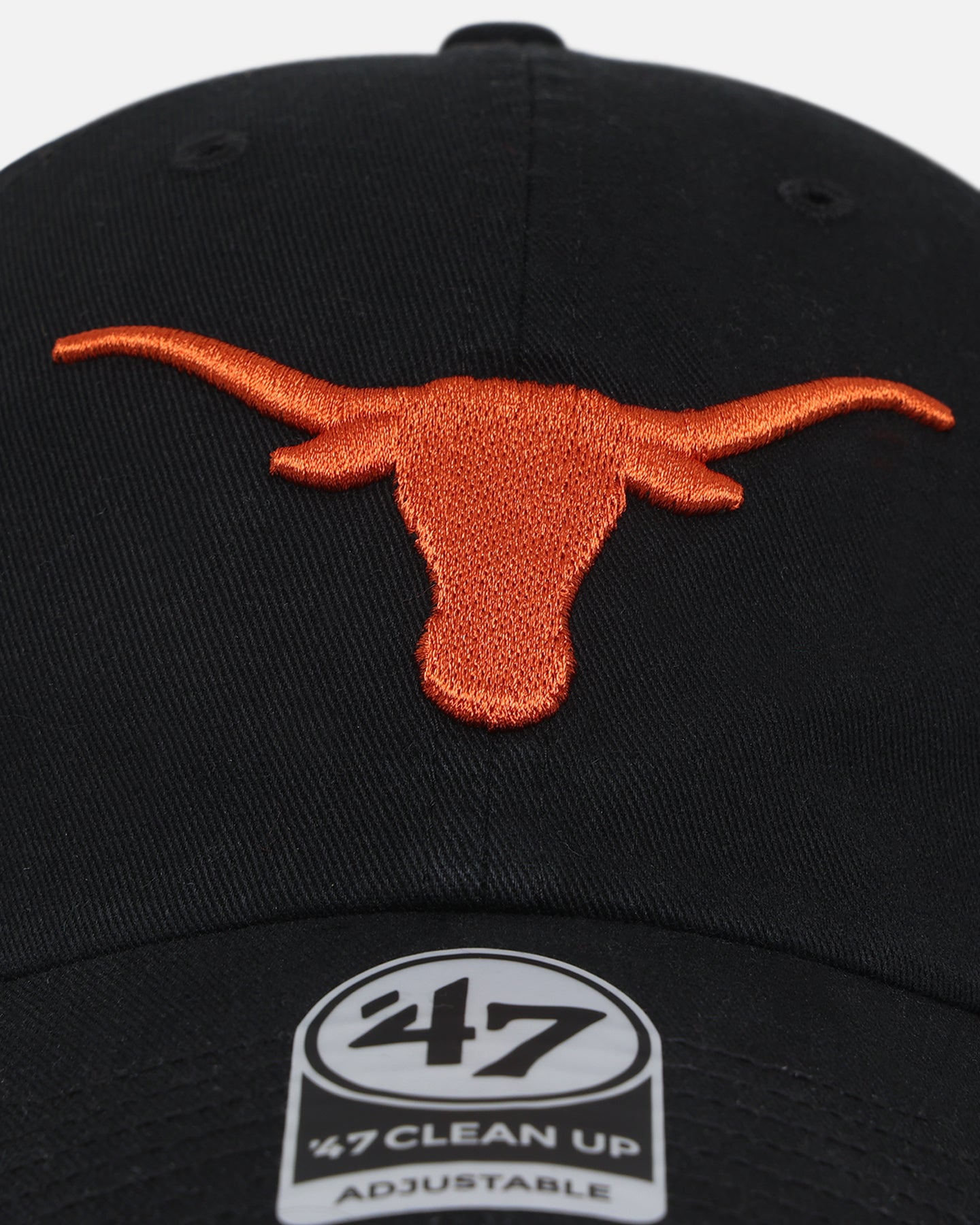 47 Brand Texas Longhorns 47 Clean Up Strapback Black Adjustable Baseball Cap - Perfect for College Football Games, Tailgating & Casual Wear