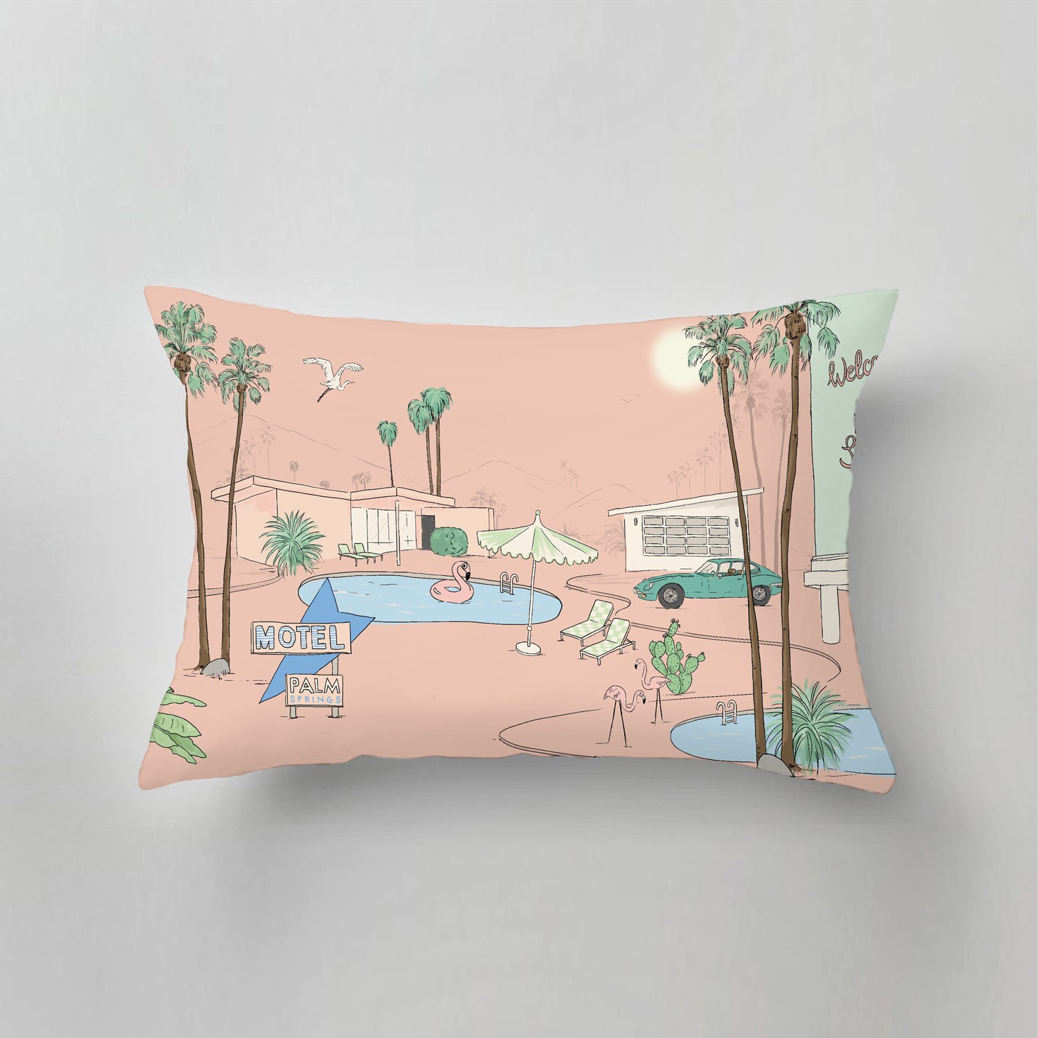Outdoor Pillow - Waterproof & UV Resistant Cushion for Patio, Pool, Beach - Palm Springs Inspired Design - Perfect for Lounging, Camping & Outdoor Decor