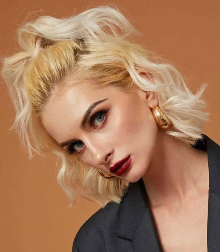 14K Gold Plated Chunky Drop Hoop Earrings for Women - Lightweight Hypoallergenic Teardrop Fashion Jewelry | Perfect for Parties, Weddings & Everyday Wear