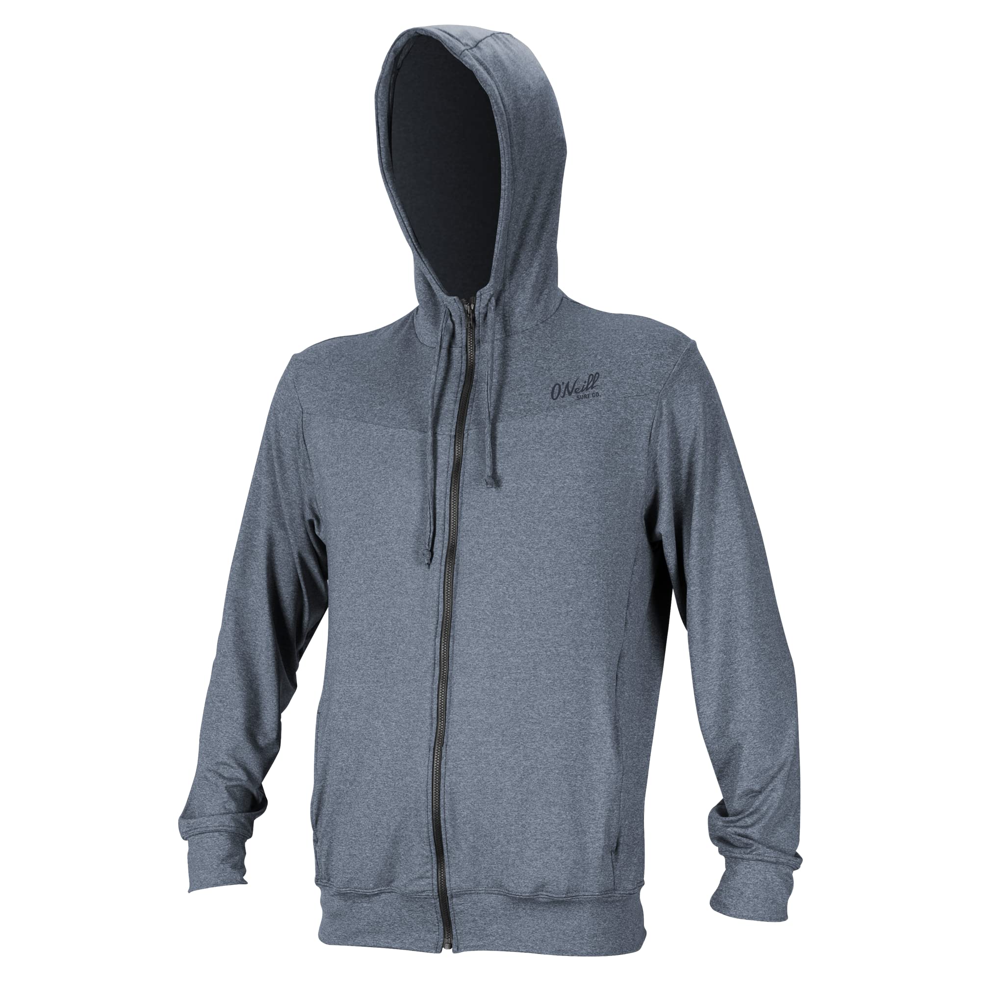 O'NEILL Men's Blueprint Long Sleeve Full Zip Sun Hoodie UPF 50+ UV Protection - Lightweight Quick-Dry Fishing Hooded Shirt for Beach, Surfing & Outdoor Activities