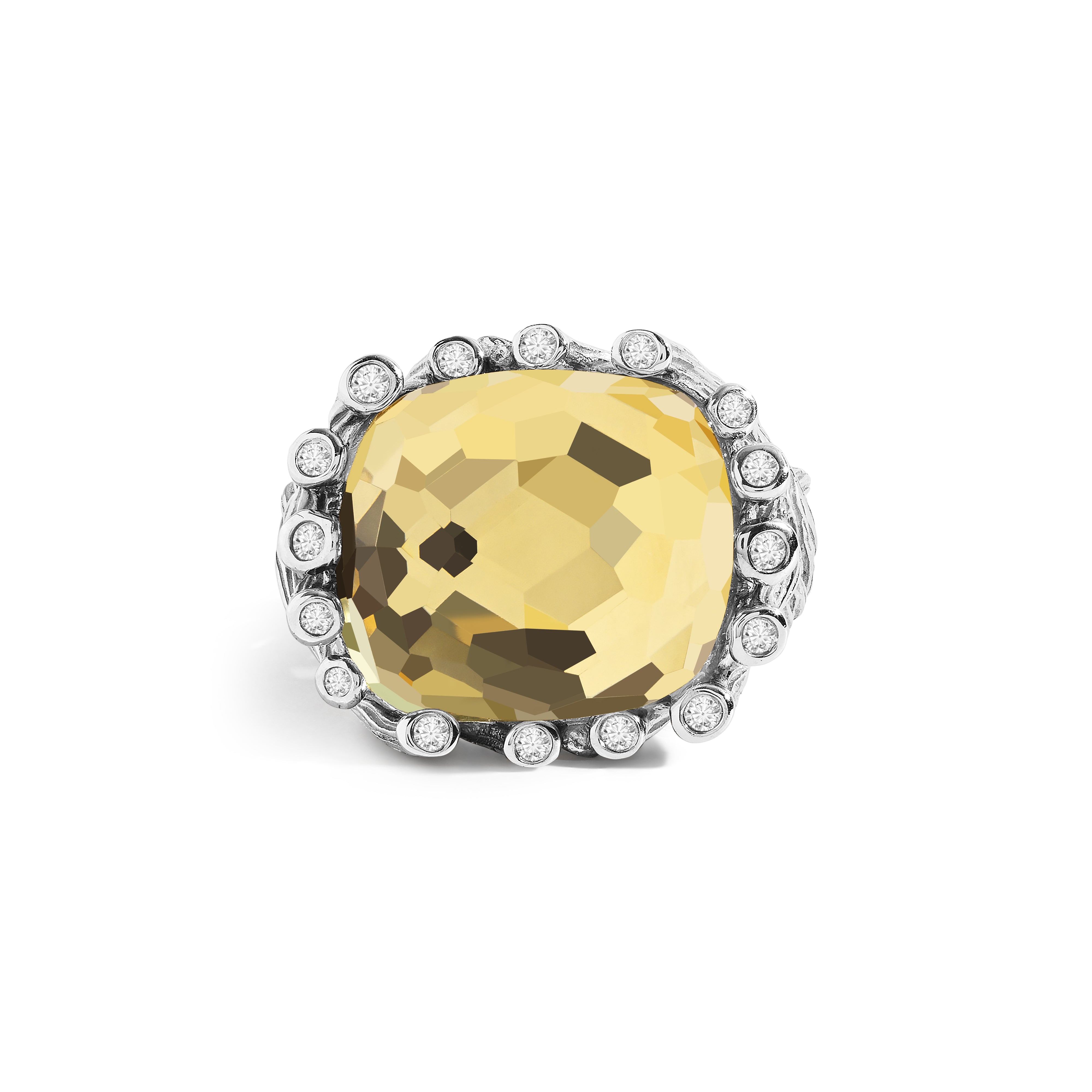 Enchanted Forest Ring - 16x14mm Gold Doublet Diamond Ring for Women - Perfect for Weddings, Anniversaries & Special Occasions