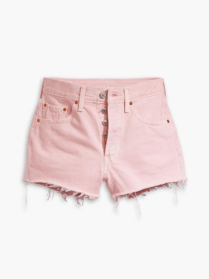Levi's Women's 501 Original Fit Shorts in Pink | High Waist Denim Shorts for Women | Casual Summer Outfits & Beach Wear