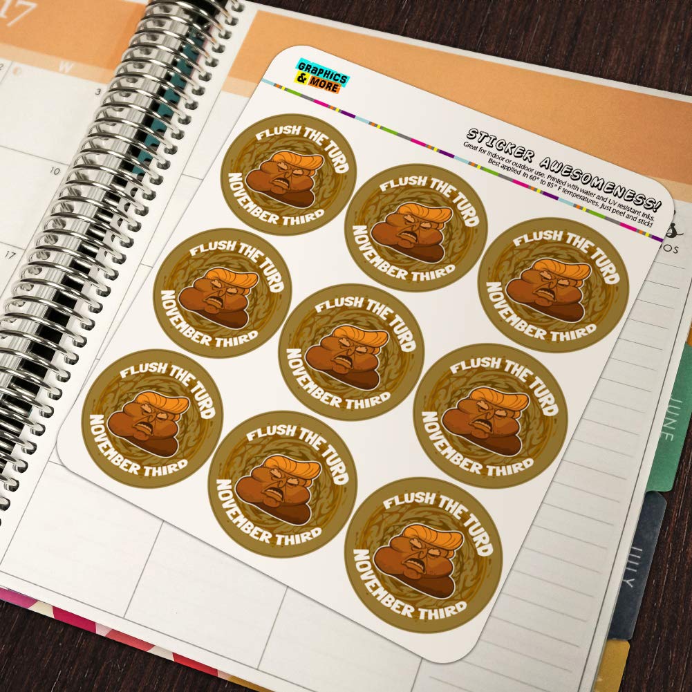 Flush The Turd November 3rd Planner Stickers - Scrapbooking & Crafting Decals for Bullet Journals, Calendars, DIY Projects - Perfect for Organizing, Memory Keeping & Creative Planning