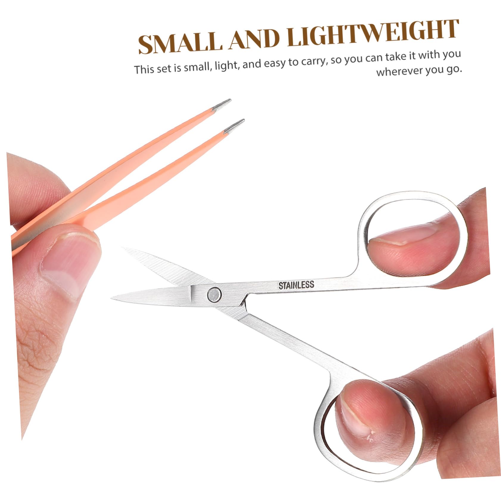 6-Piece Eyebrow Clip Set - Stainless Steel Hair Removal & Shaping Kit with Tweezers & Threading Tool - Portable Eyebrow Trimming Essentials for Perfect Brows at Home or Travel