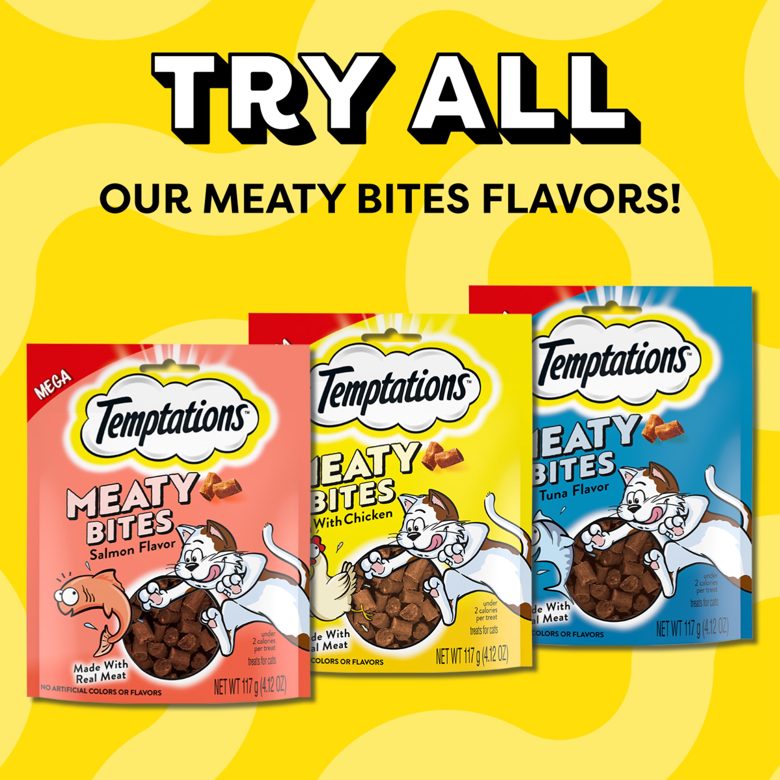 Temptations Meaty Bites Soft & Savory Cat Treats - Tuna Flavor (4.12oz Pouch) | Delicious Reward for Indoor Cats | Perfect for Training & Bonding