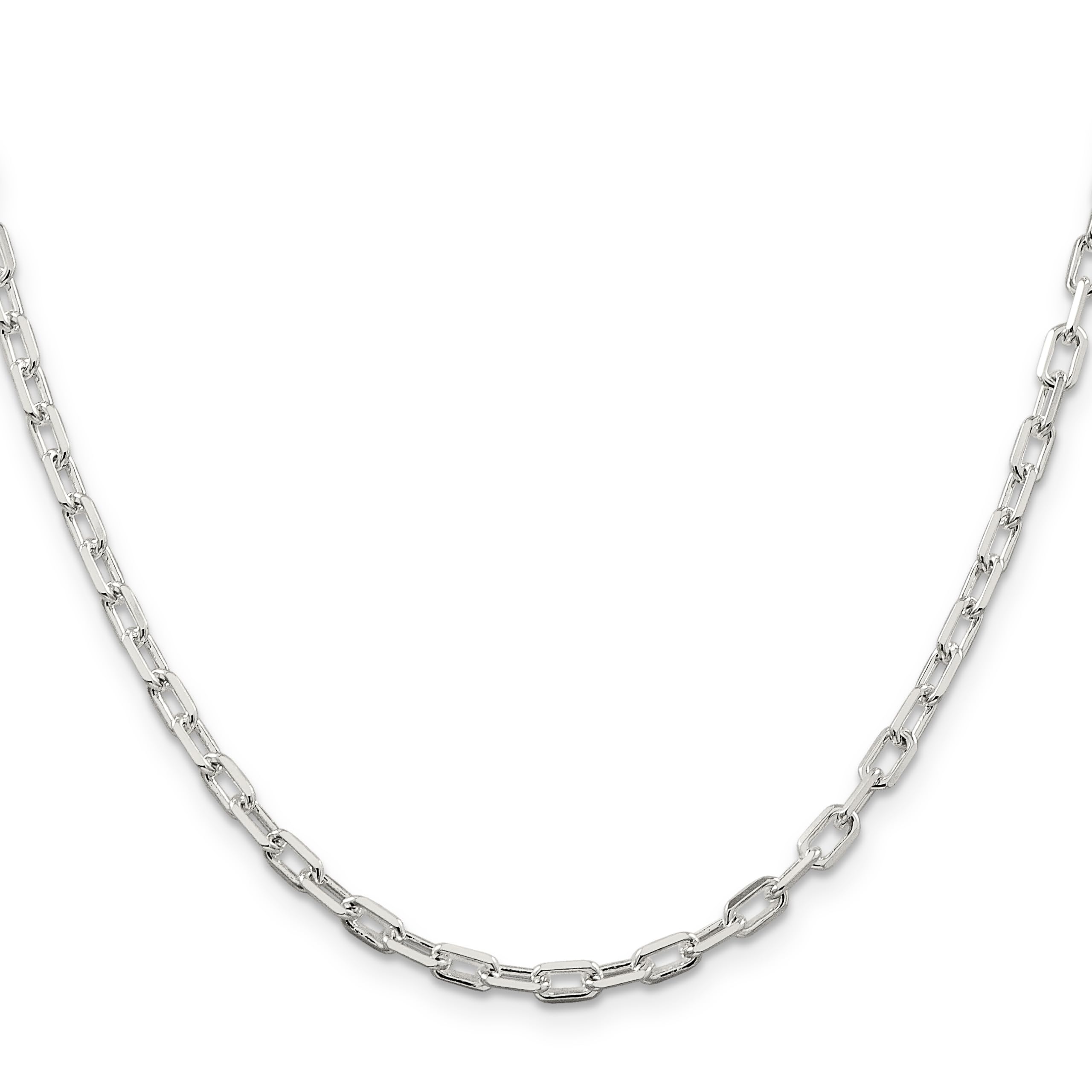 IceCarats 925 Sterling Silver 3.75mm Long Link Cable Chain Necklace for Women - Dainty Layering Jewelry, Everyday Wear & Gift for Her