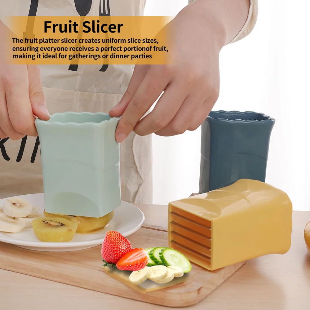2-Pack Fruit Slicer Cup & Egg Cutter - Strawberry Banana Chopper for Fresh Fruit Salad | Dishwasher Safe Kitchen Gadget | Perfect for Smoothie Bowls, Fruit Platters & Healthy Snacks
