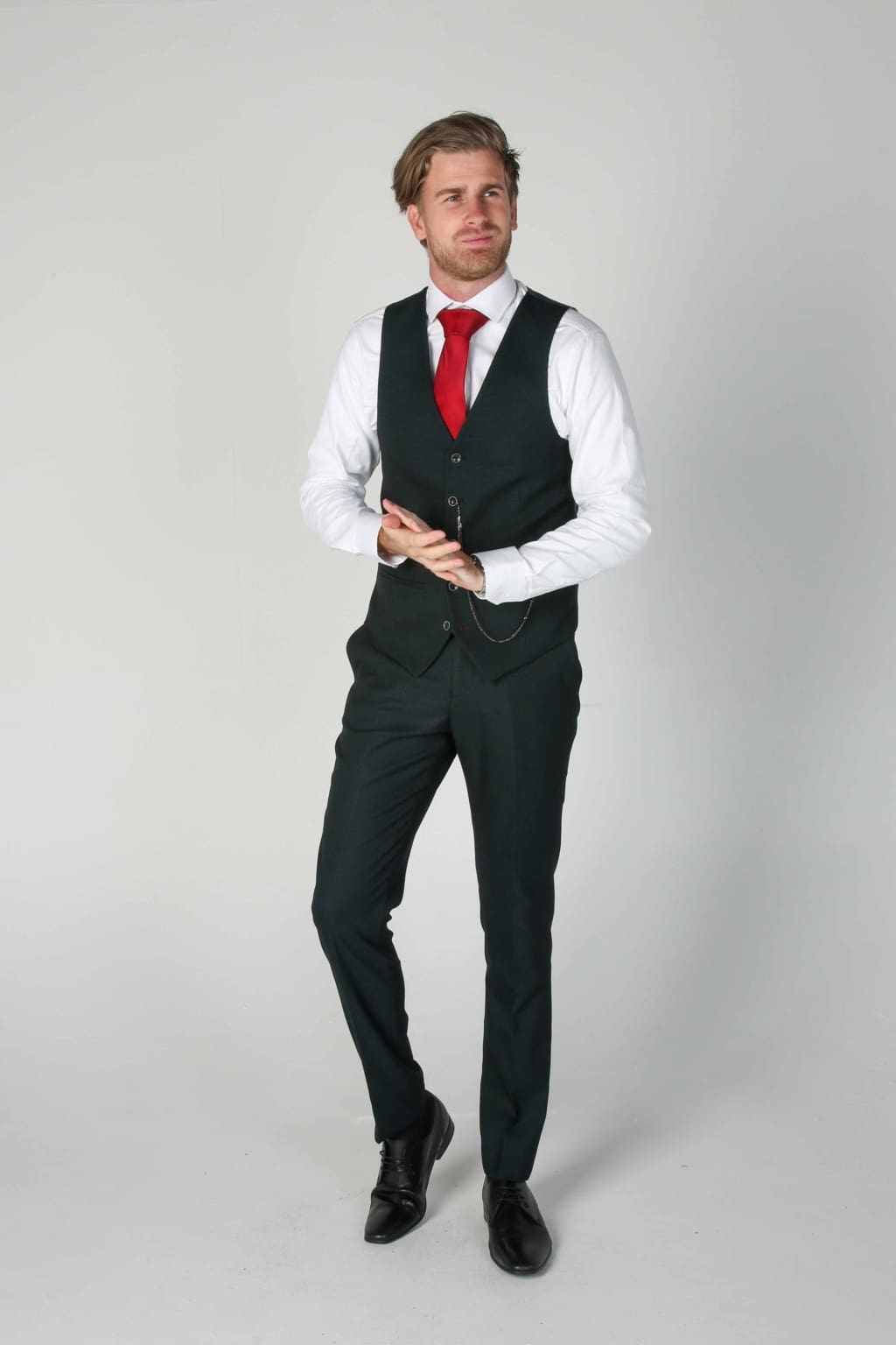 Premium Jasper Green Men's Three Piece Suit - Slim Fit Business Formal Wear for Weddings, Interviews & Special Occasions