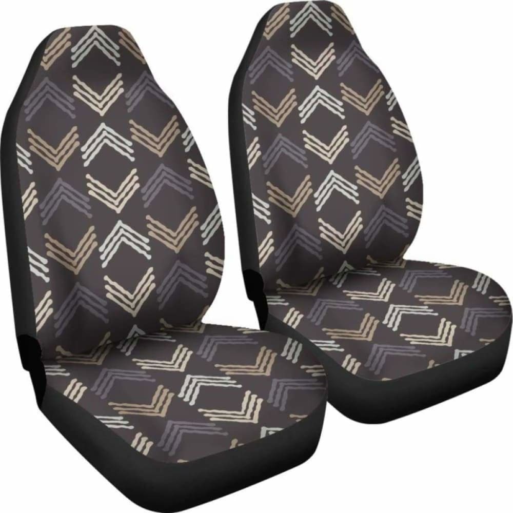 Boho Ethnic Car Seat Covers - Brown, Tan, Gray & White - Premium Handmade Seat Protectors for Cars, SUVs & Trucks - Perfect for Bohemian Style, Road Trips & Home Decor