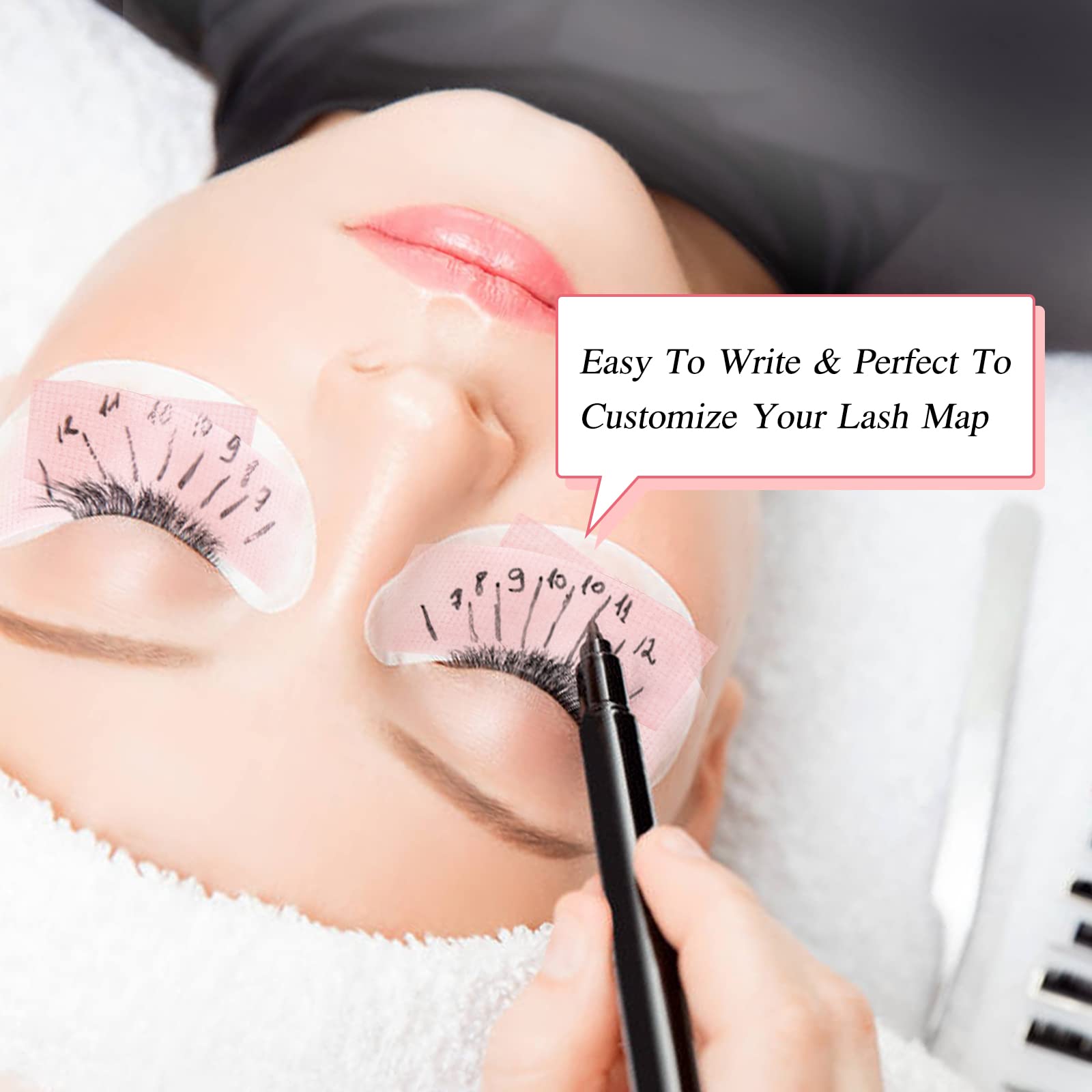 QUEWEL Pink Eyelash Extension Tape - Breathable Flexible Lash Tape for Sensitive Skin | Professional Eyelash Extension Tool for Salon & Home Use