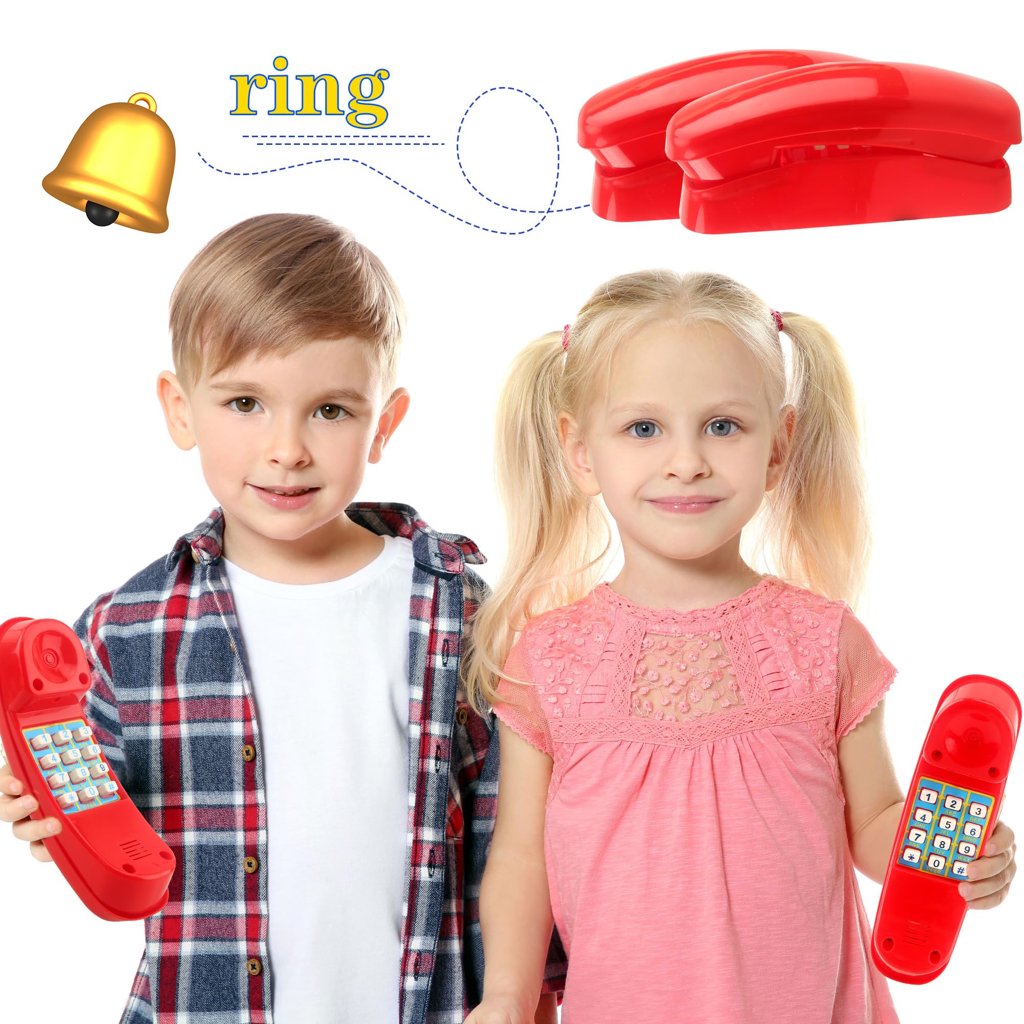 Kids Outdoor Playground Swing Set Pretend Telephone Toy with Numeric Key - Red Play Phone for Treehouse, Jungle Gym & Backyard Play (Perfect for Imaginative Play & Outdoor Adventures)