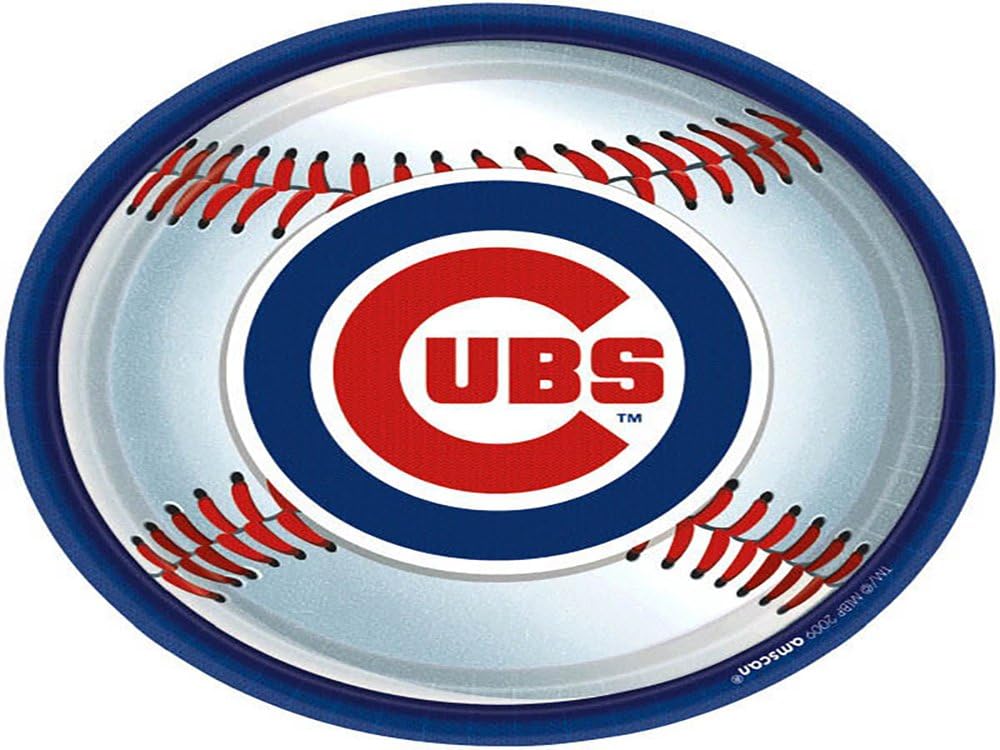 Amscan Chicago Cubs™ 9-Inch Party Paper Plates - 12 Packs of 18 (216 Total) - Multicolor Fan-Themed Disposable Plates for Game Day, Birthday Parties, Tailgating & Sports Celebrations