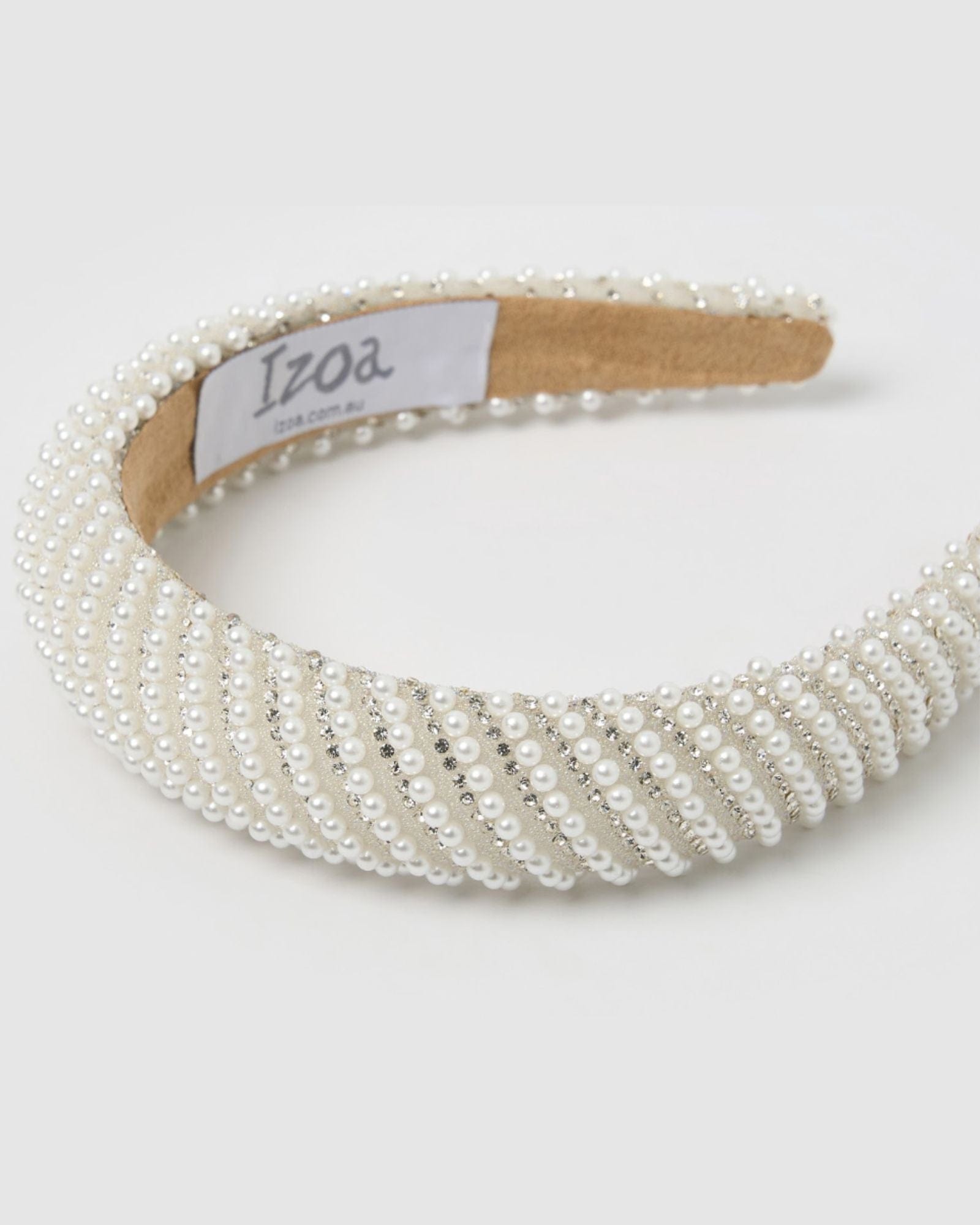 Izoa Aubrey Headband for Women - Soft Stretchy White Hair Band for Workouts, Yoga, Running & Everyday Use