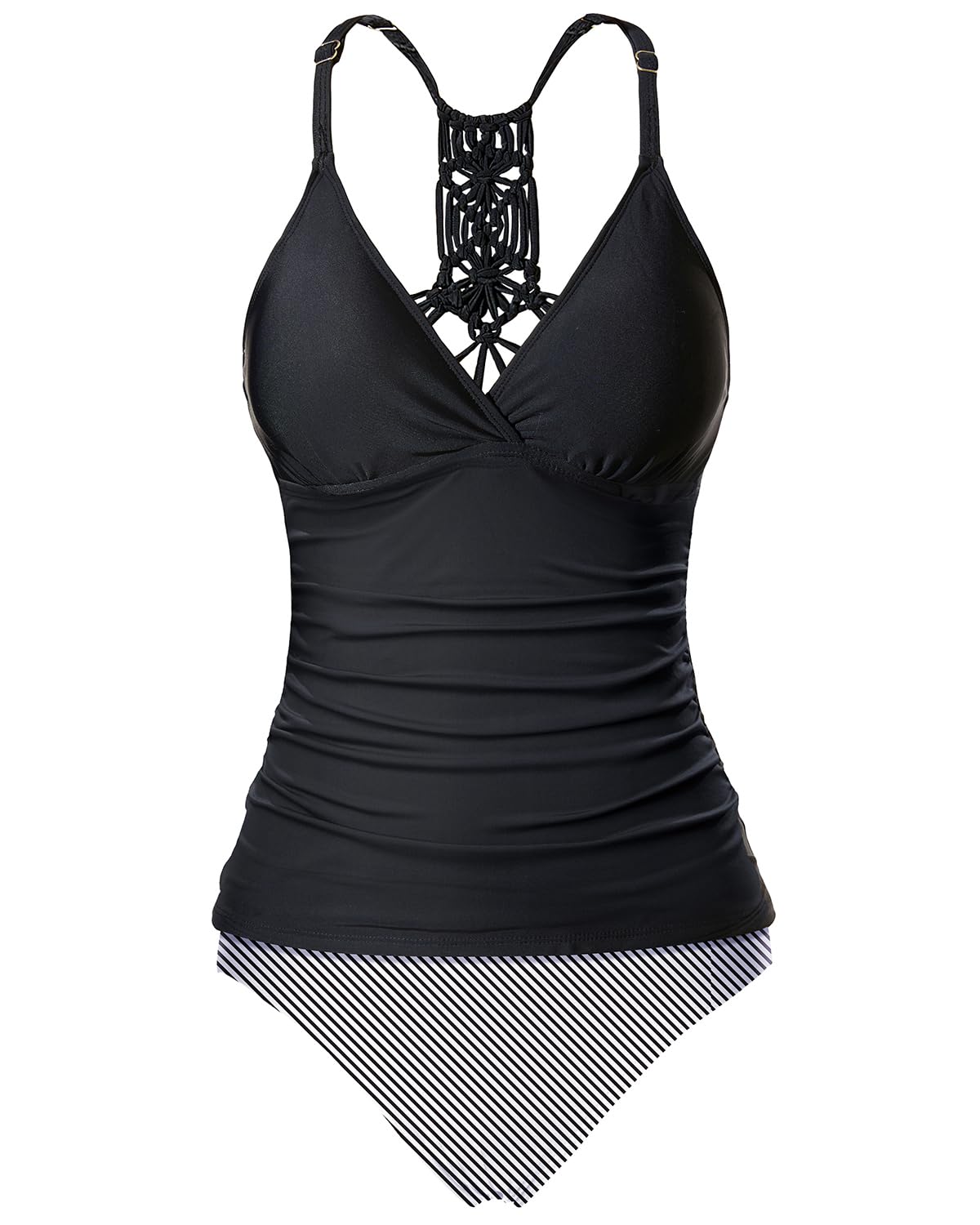 Women's Tummy Control Two Piece Tankini Set - V Neck Swim Top & High Waisted Bottom | Perfect for Beach, Pool & Vacation