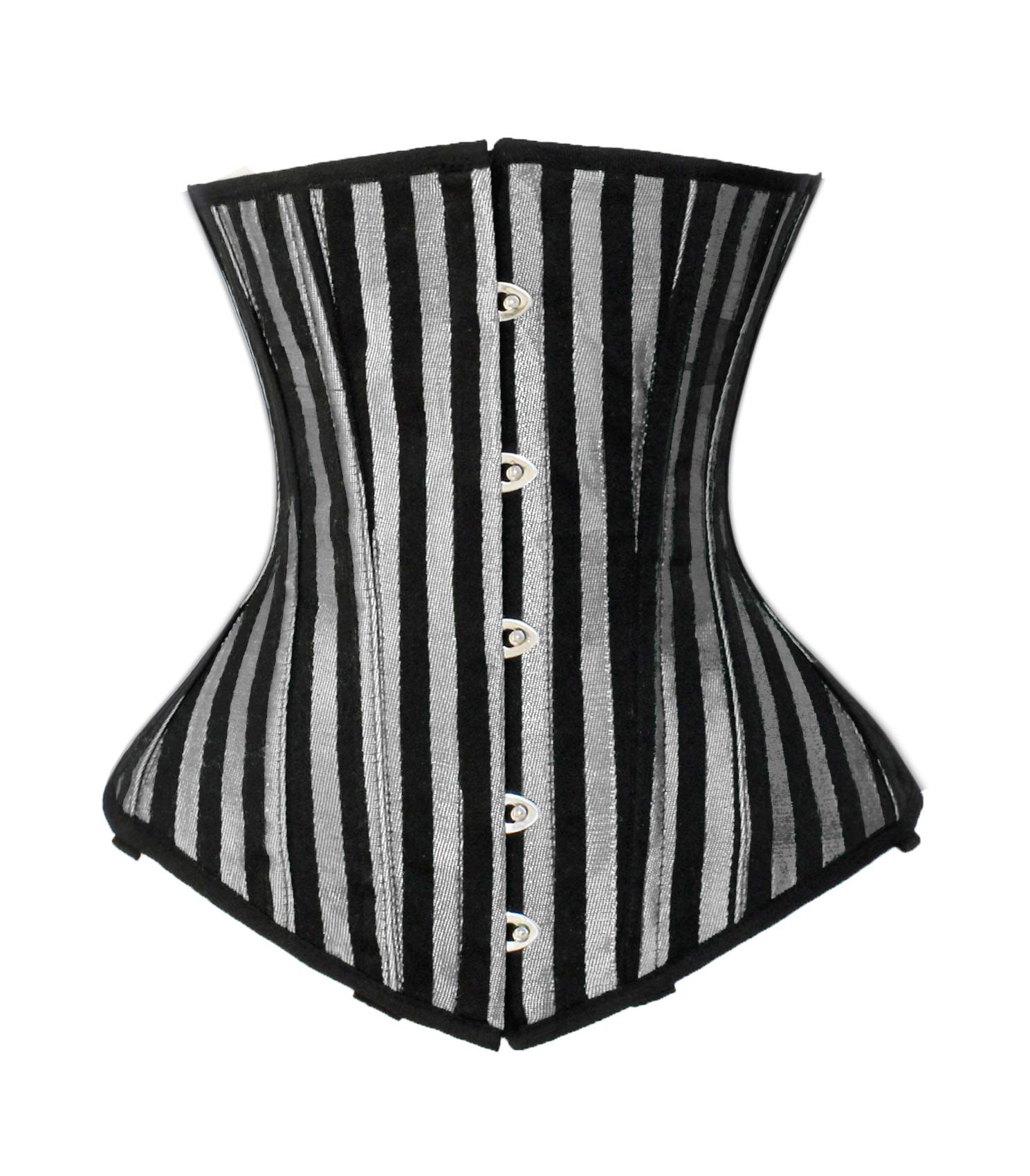 Luvsecretlingerie Heavy Duty 26 Double Steel Boned Waist Training Corset - Brocade Stripe Underbust Shapewear #9966-STR for Women, Plus Size Waist Cincher for Tummy Control, Victorian Steampunk Costume & Burlesque Outfits