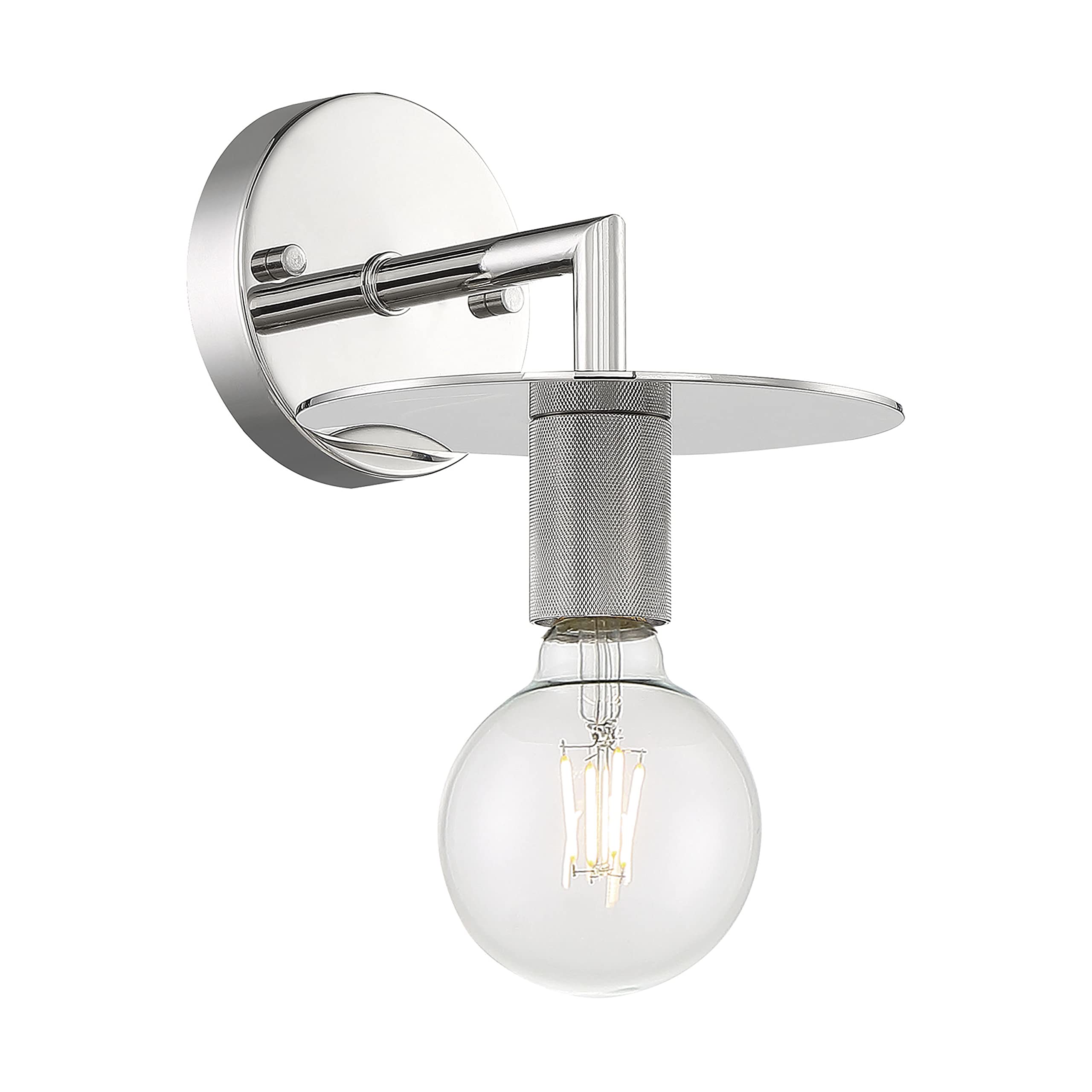 Nuvo Lighting 45923673764 Silver One Light Wall Sconce - Modern Bathroom Vanity Light Fixture for Bedroom, Hallway & Living Room Decor