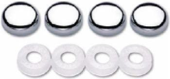 Chrome License Plate Caps Bolt Covers - Set of 32 - Durable Car Accessories for Enhanced Vehicle Appearance
