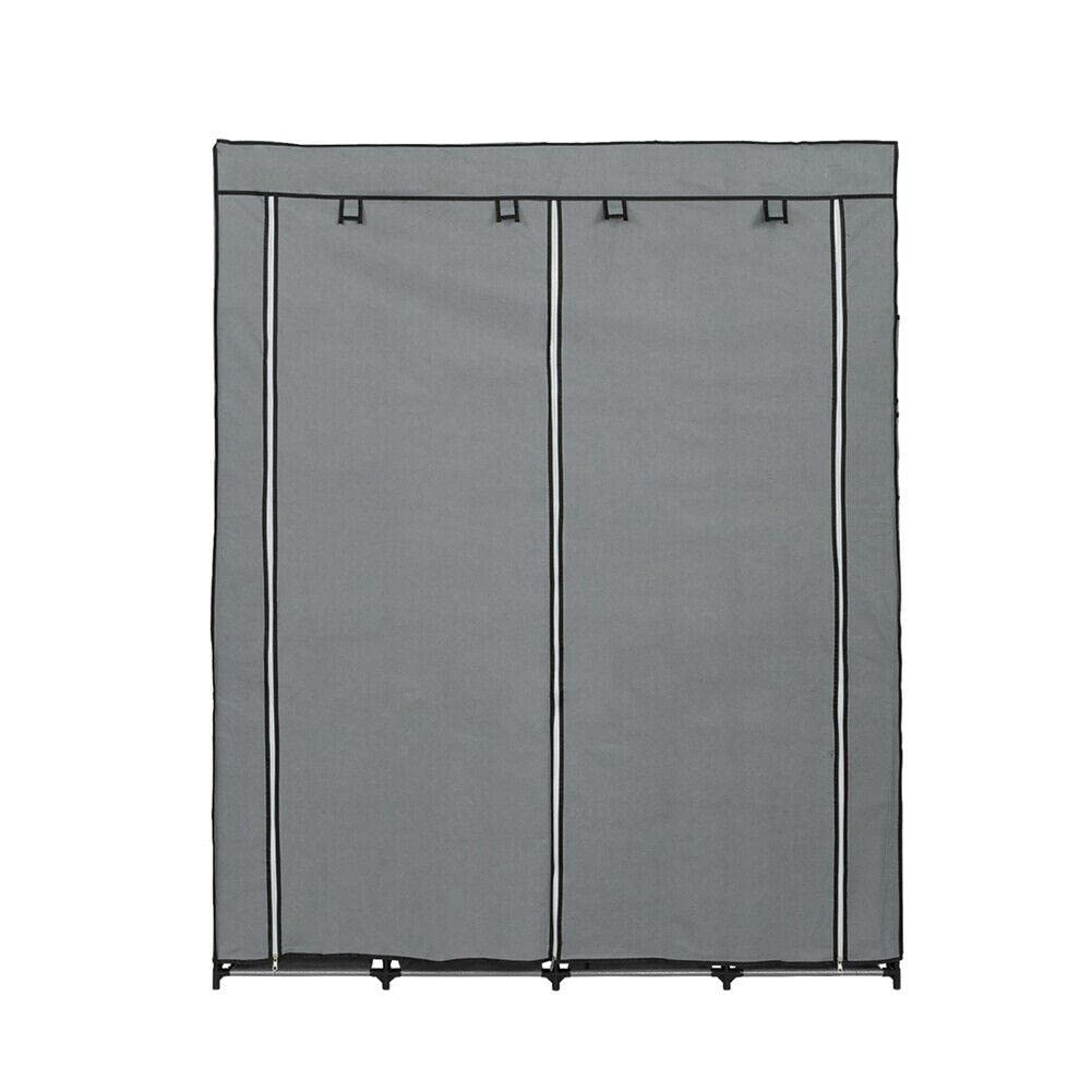 5-Layer Portable Closet Organizer - Foldable Wardrobe Storage Cabinet for Clothes, Shoes & Bathroom Essentials | Space-Saving Grey Storage Solution for Bedroom, Dorm & Small Spaces