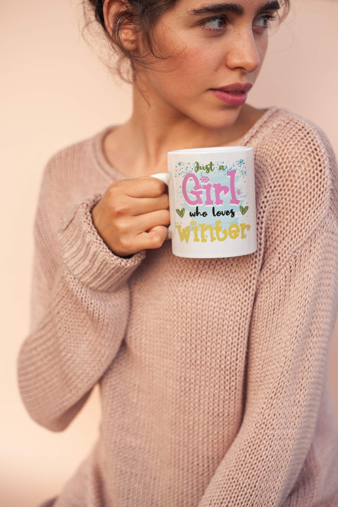Cute Winter Snowflake Print Coffee & Tea Mug - 15oz Insulated Hot Cocoa Cup for Women & Girls | Perfect for Cozy Winter Mornings & Snowy Day Hot Drinks