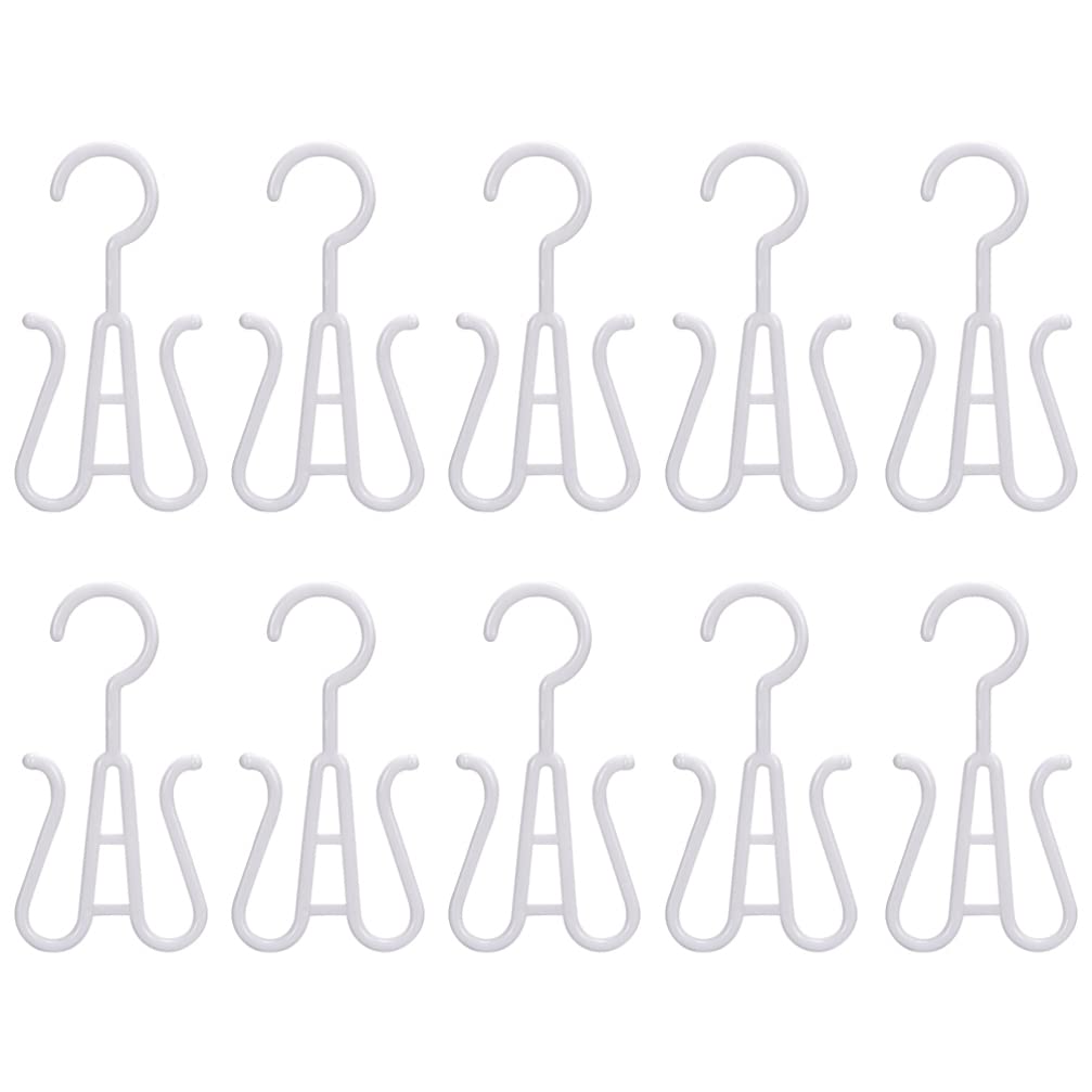 10Pcs White Shoe Hangers & Drying Rack - Double Hook Hanging Shoe Organizer for Bicycle, Home, Kitchen Storage - Space Saving Closet & Entryway Organization Solution