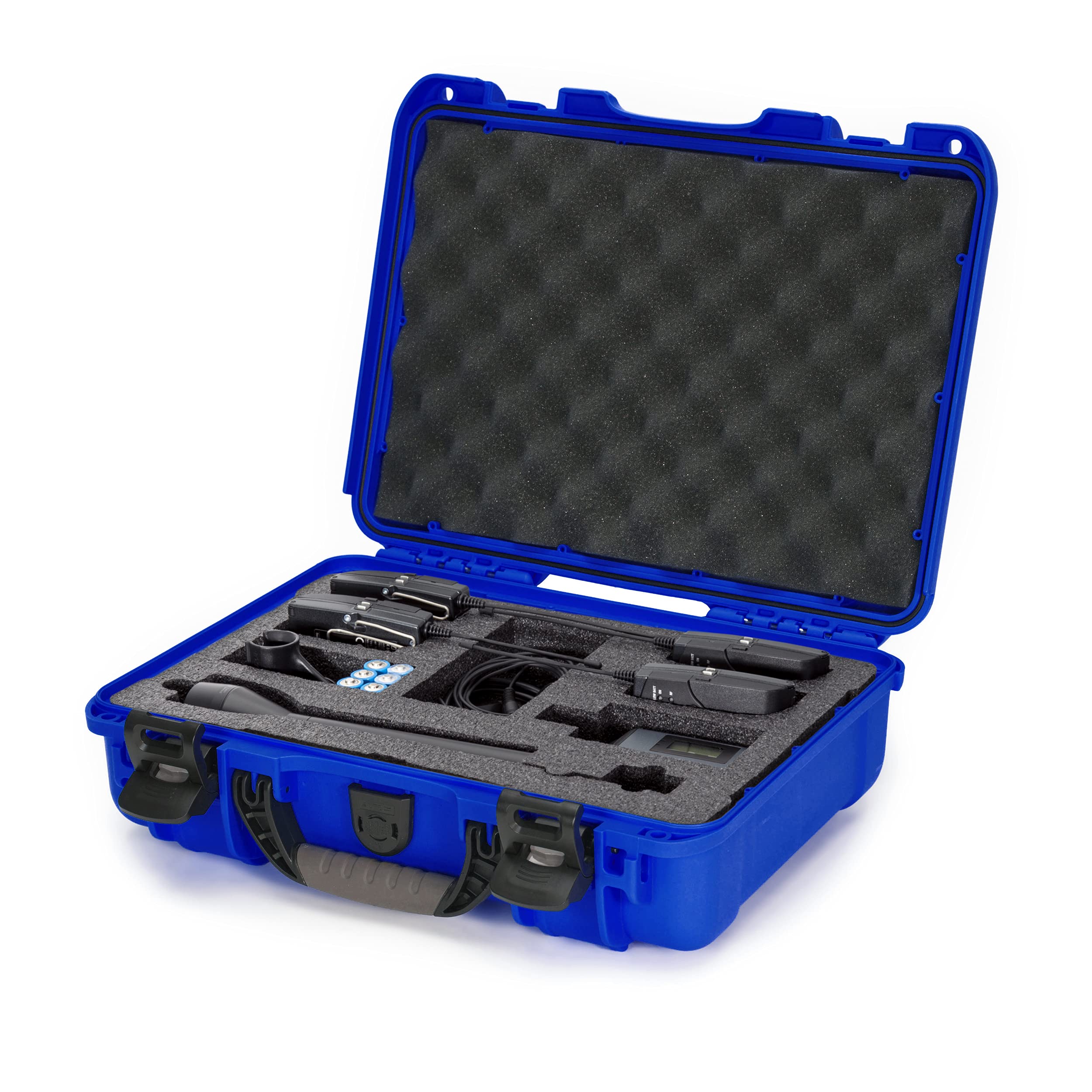 Nanuk 910 Waterproof Hard Case with Custom Foam Insert - Protective Storage for Sennheiser ENG & Senal Audio Equipment (Blue) - Perfect for Field Recording, Studio Transport & Equipment Protection