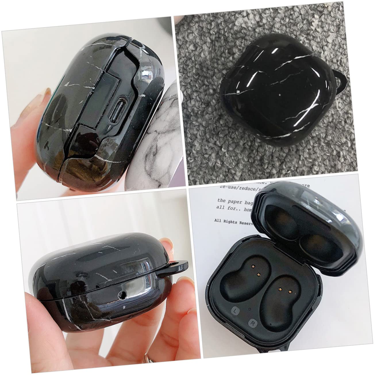 Angoily 1pc Durable Headphone Case with Carabiner - Protective Earbud Carrying Pouch for AirPods, Wireless Earphones & Computer Headsets - Perfect for Travel, Gym & Daily Commute