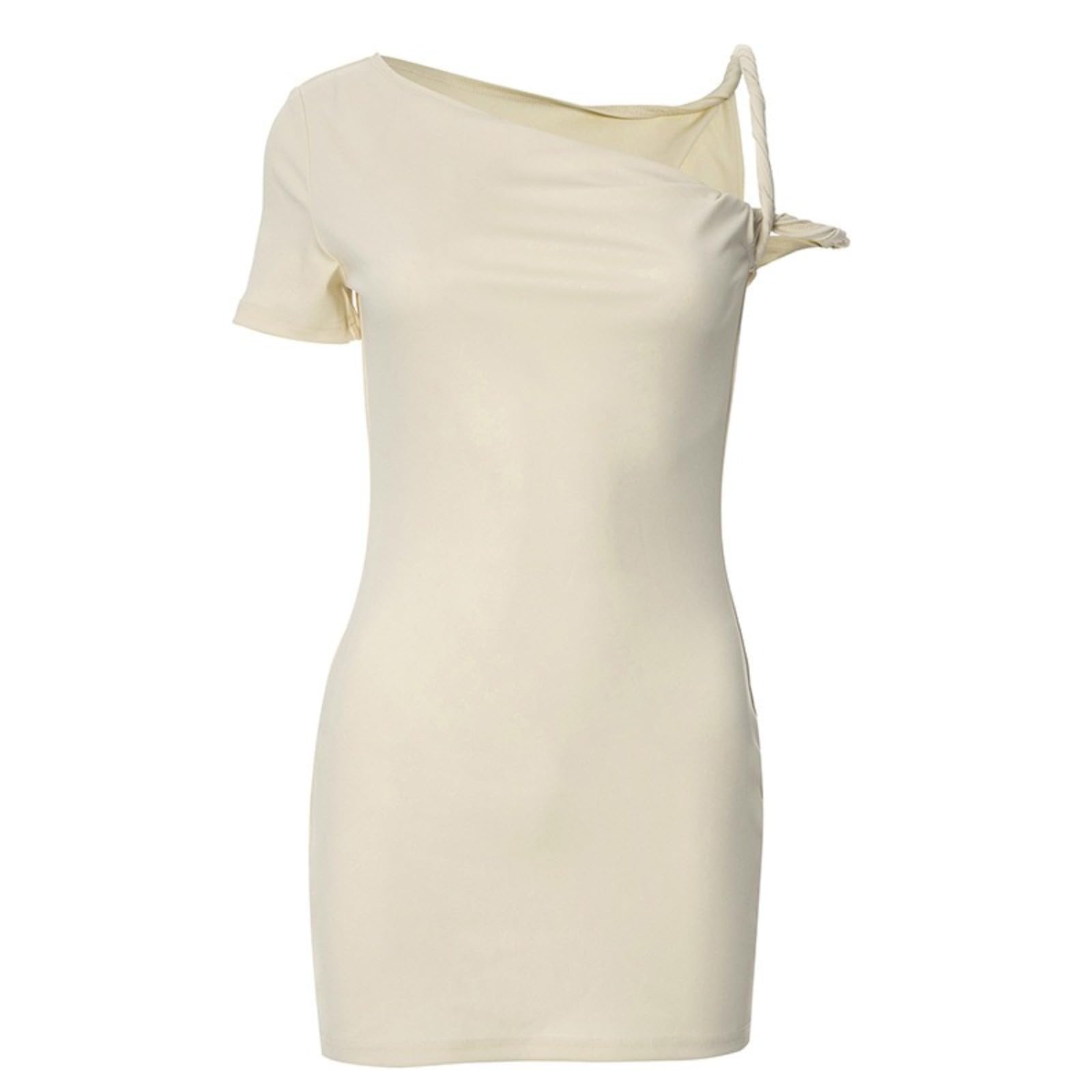 Y2K Sexy One Shoulder Tube Ruched Bodycon Mini Dress - Trendy Club Party Outfit for Women | Perfect for Nightlife, Clubbing, and Special Events
