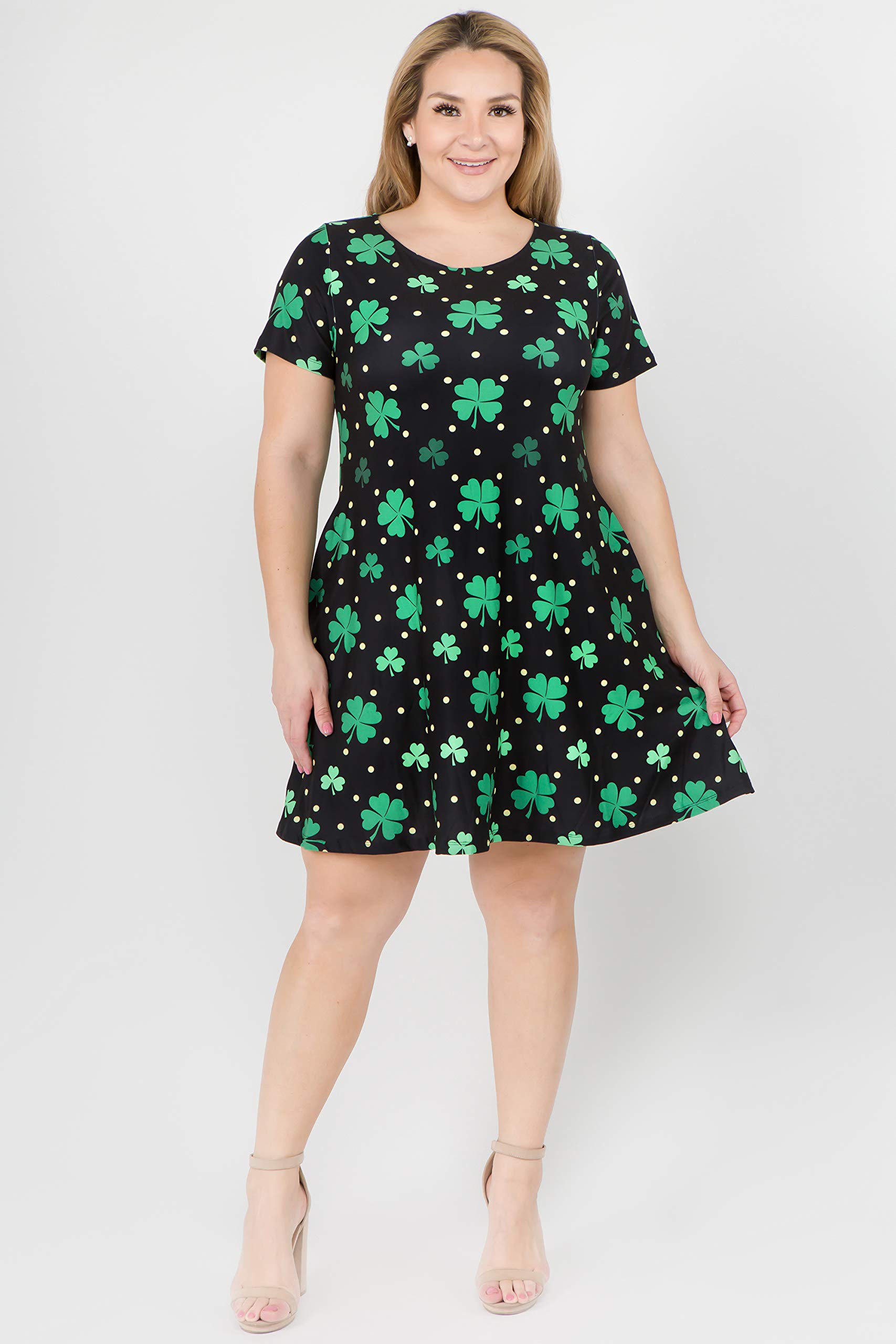 ICONOFLASH Women's Casual Summer Dresses with Pockets - Short Sleeve Floral Print Sundress for Beach, Vacation & Everyday Wear
