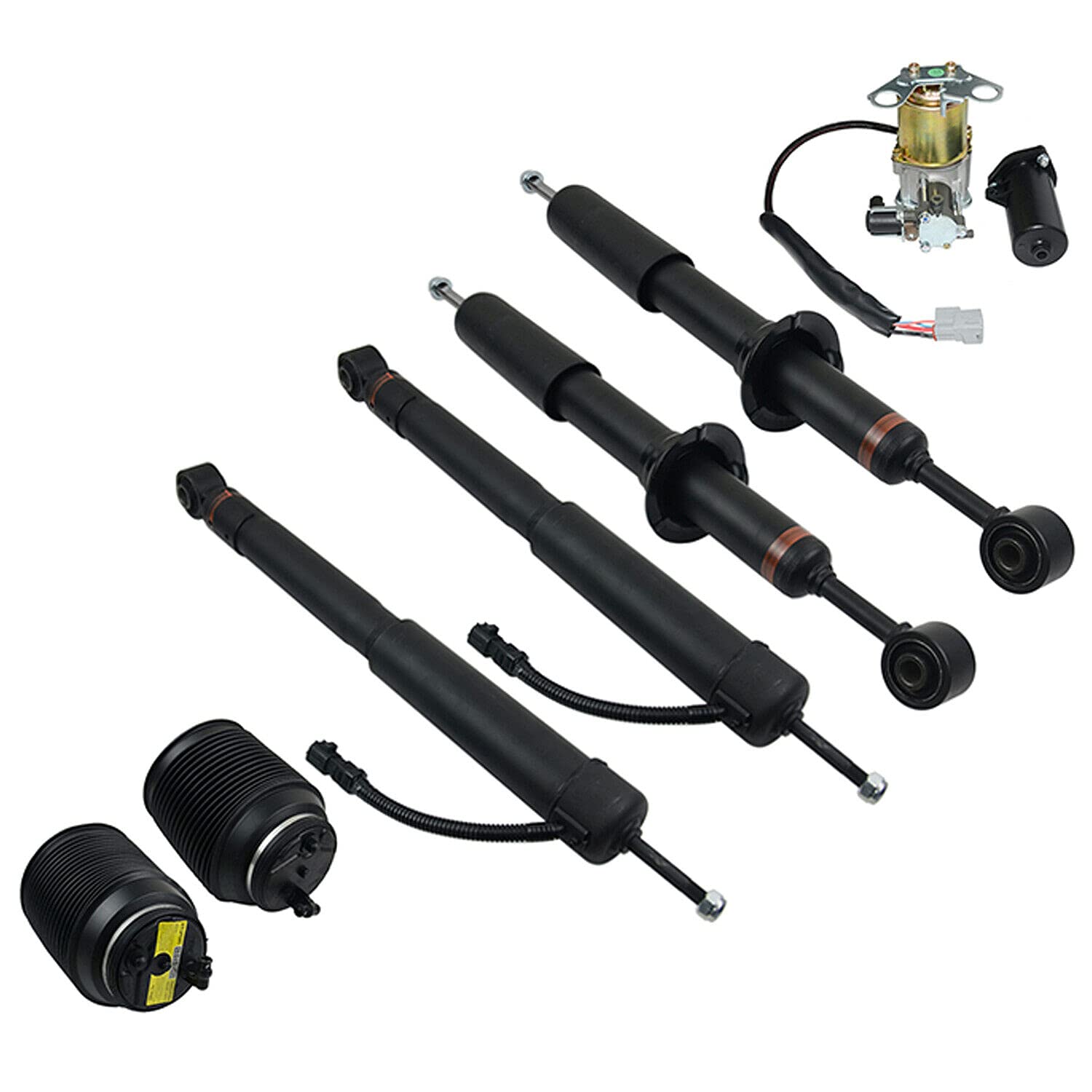 GELUOXI Air Suspension Compressor Kit with Front Shocks Struts & Rear Springs for 2003-2009 Lexus GX470 4.7L - Off-Road & Towing Upgrade Replacement Parts