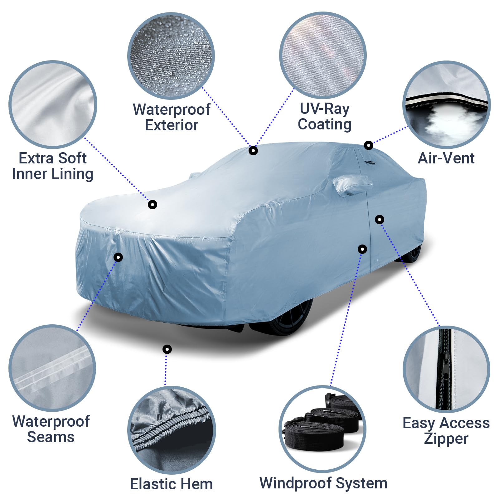 Waterproof Dodge Charger Car Cover (2006-2023) - All-Weather Protection for Outdoor Parking