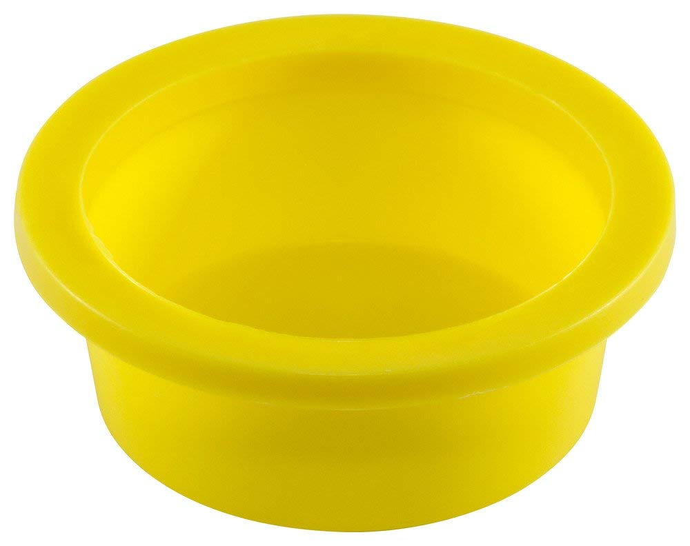 Caplugs WW-1 WW Series Plastic Tapered Cap & Plug with Wide Thick Flange - 1000 Pack Yellow LD-PE, Cap OD 0.174