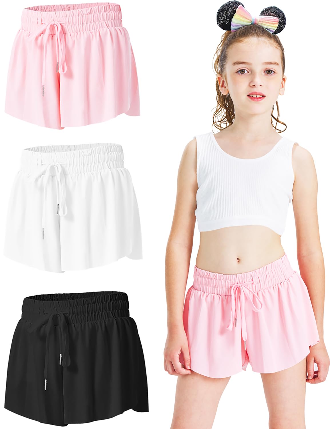 Girls' Flowy Butterfly Shorts - Trendy Summer Shorts for Kids & Teens - Perfect for Playdates, Beach Outings & Casual Wear