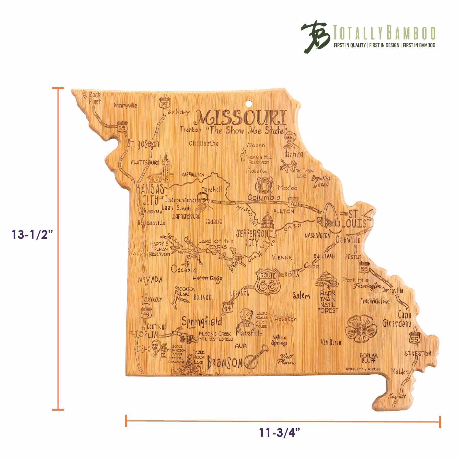 Premium Missouri-Themed Wooden Cutting Board 11.75