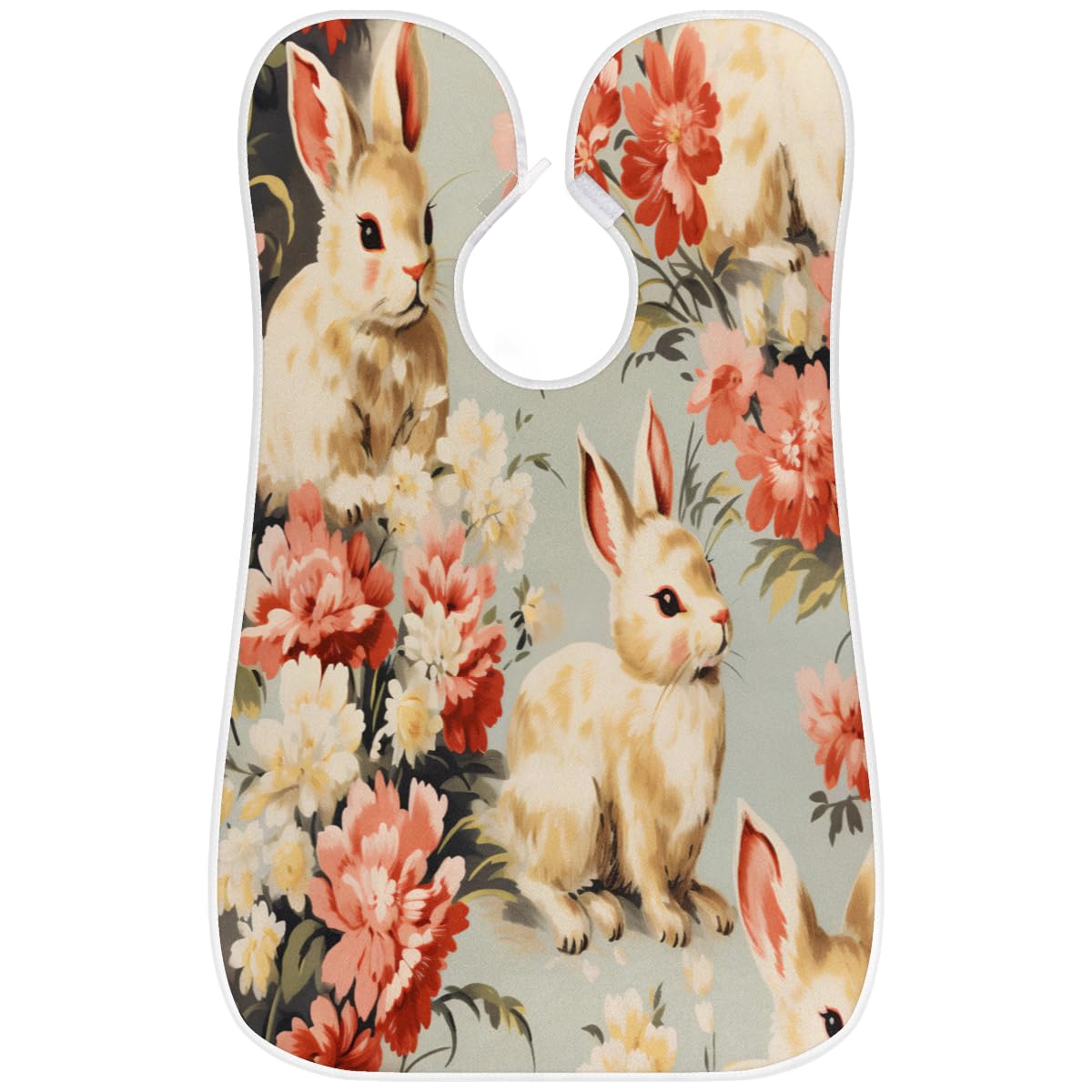 Vintage Watercolor Rabbit Beard Shaving Bib for Men - Barber Apron for Hair Dye, Makeup & Styling - Artist Accessory & Haircut Cape - Sink Hair Catcher - Perfect Gift for Barbers & Grooming Enthusiasts (Great for Home Grooming, Salon Use & DIY Hair Coloring)