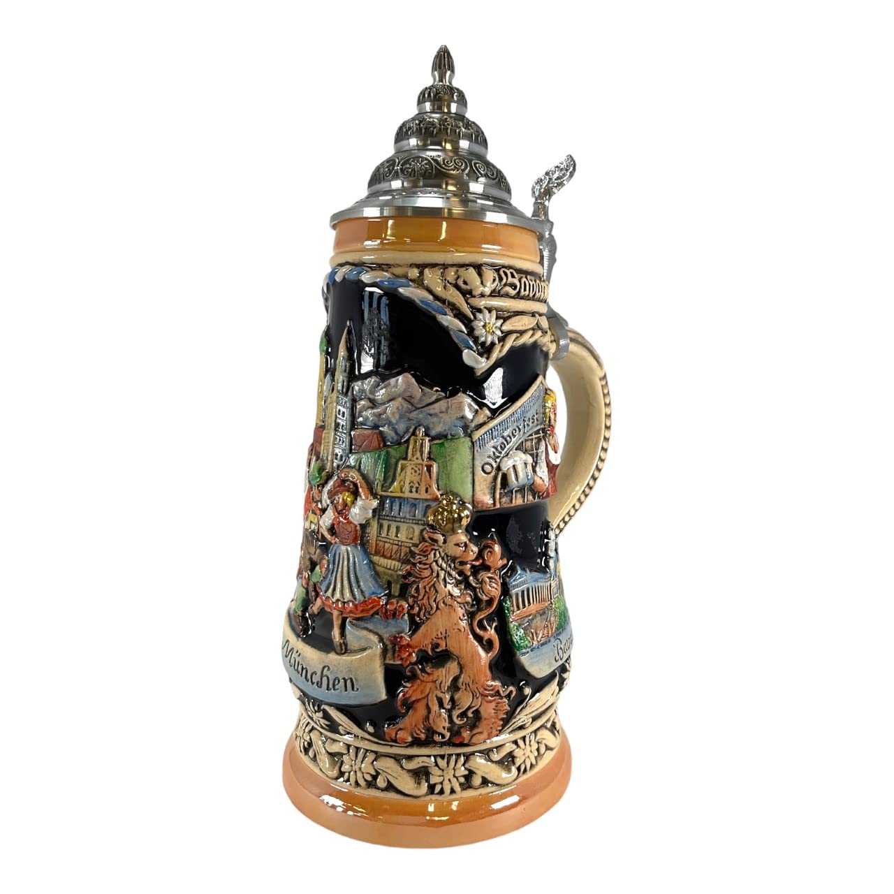 Authentic Munich Landmarks German Beer Stein .5L - Oktoberfest Bavaria Collectible Mug - Perfect for Beer Lovers, Home Bar Decor & German Culture Enthusiasts