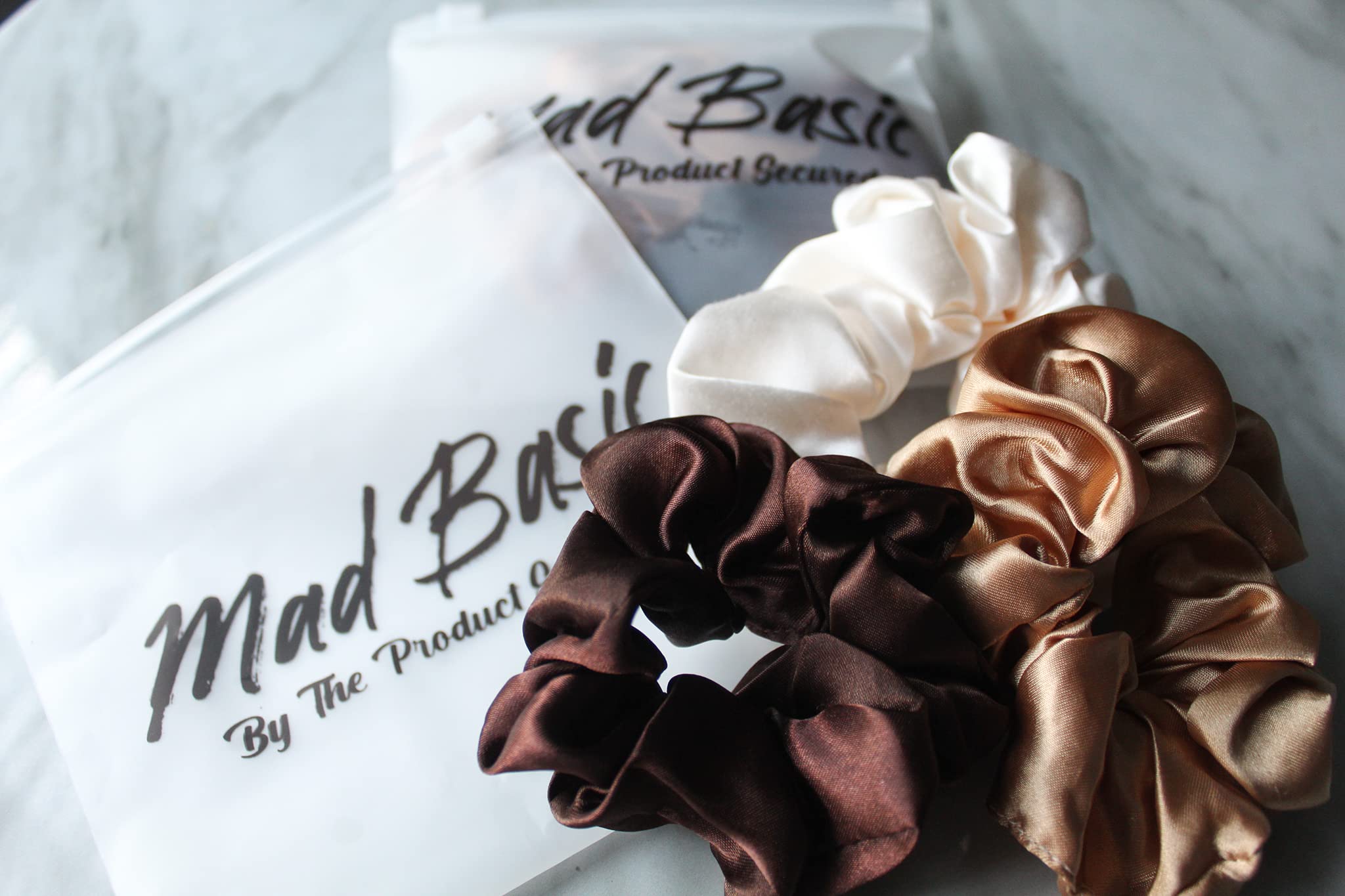 3-Pack Silk Blend Hair Scrunchies - Gentle on Hair, Prevents Breakage & Damage - Perfect for Workouts, Yoga, and Everyday Styling